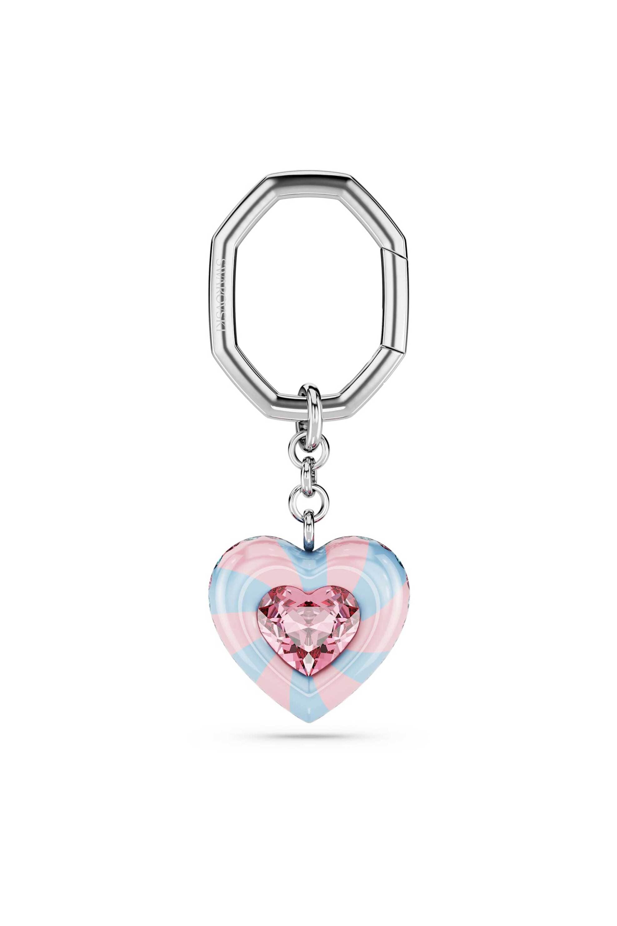 Swarovski μπρελόκ κοπή heart, καρδιά, πολύχρωμο, επιμετάλλωση ροδίου