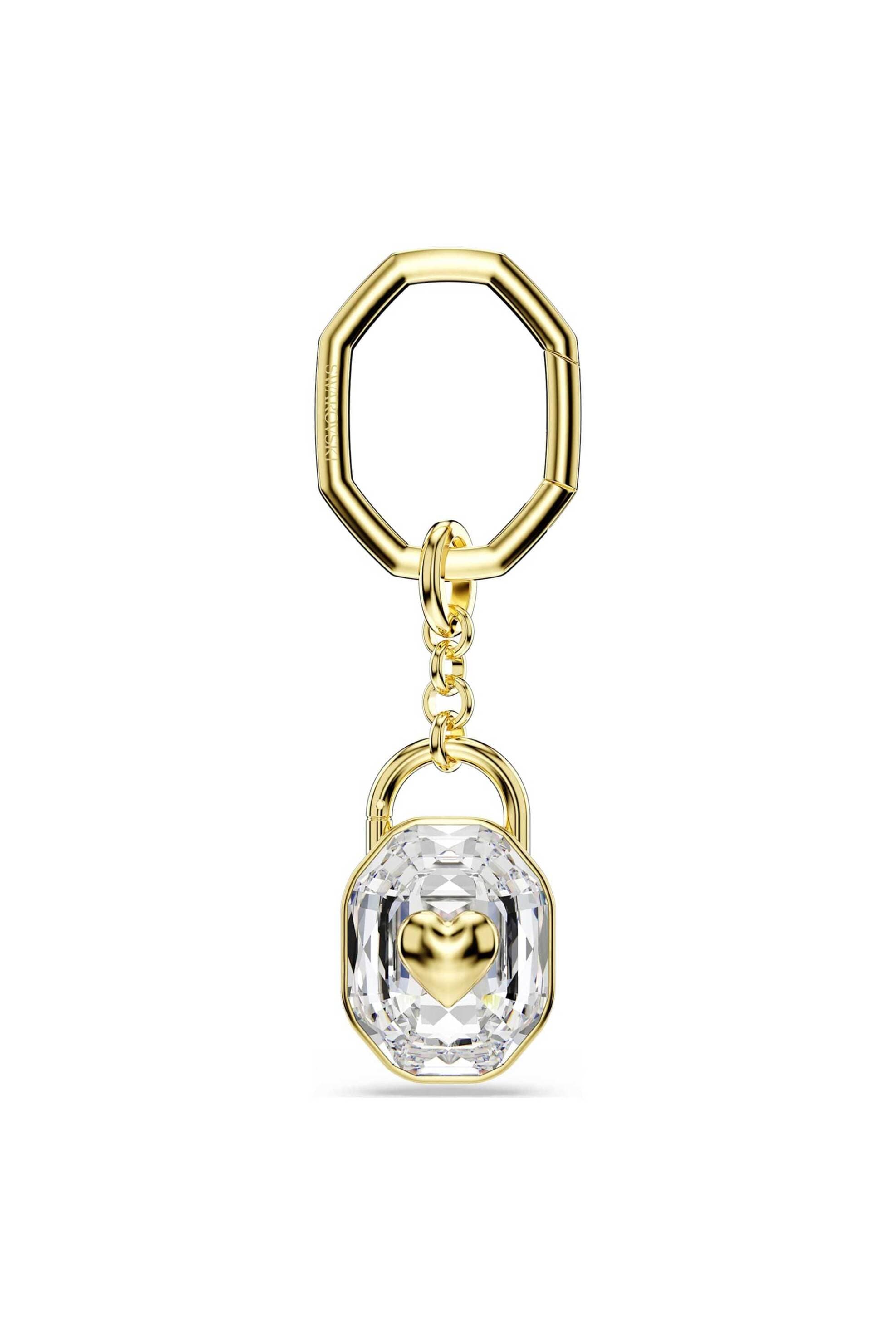 Swarovski γυναικείο μπρελόκ κοπή οβάλ, άσπρο, επιμετάλλωση σε χρυσαφί τόνο "Symbolica"