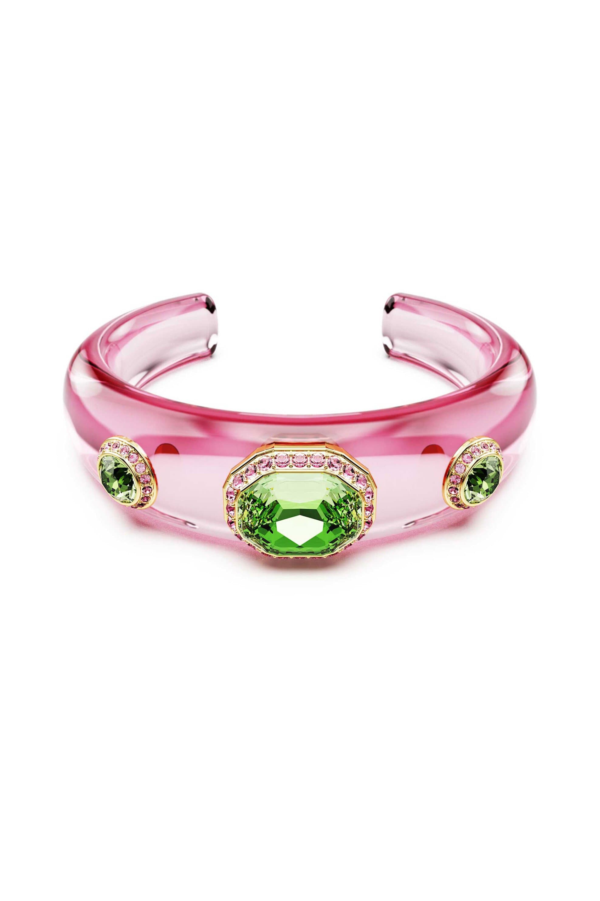 Swarovski γυναικεία χειροπέδα μείξη κοπών, πολύχρωμο, επιμετάλλωση σε χρυσαφί τόνο "Dulcis"