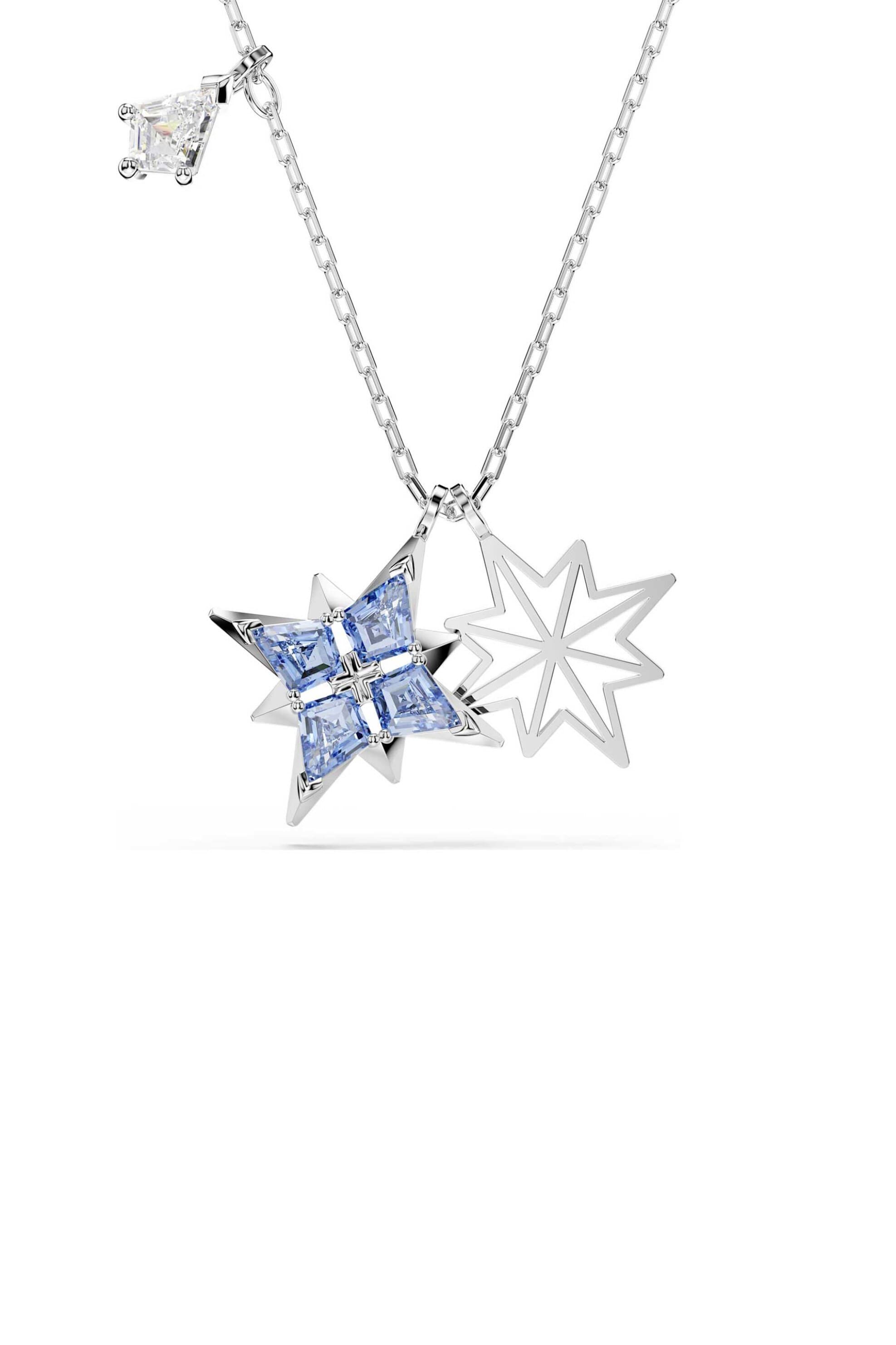 Swarovski γυναικείο μενταγιόν αστέρι, μπλε, επιμετάλλωση ροδίου "Symbolica"