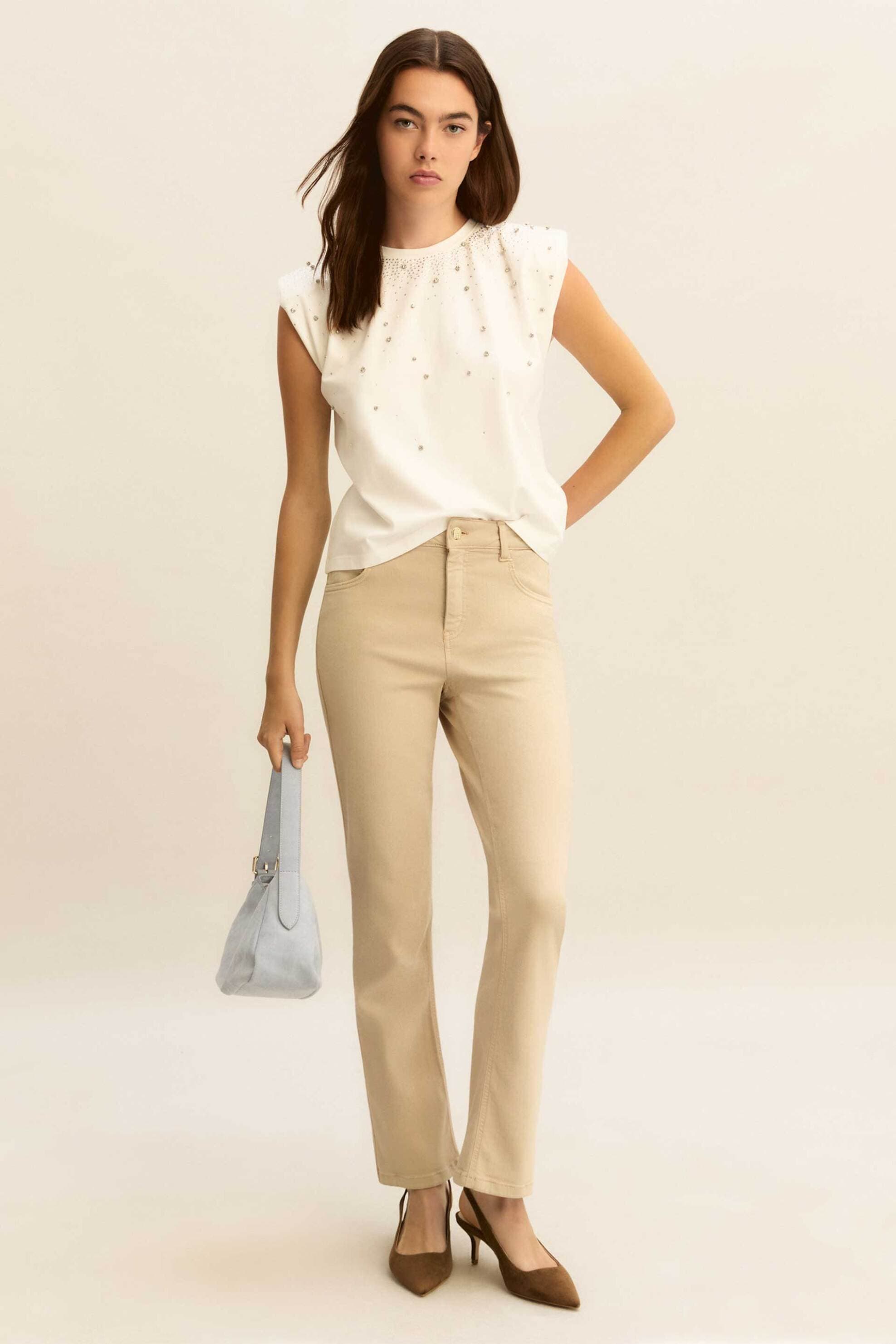 Emme by Marella γυναικείο τοπ αμάνικο με στρας "Emmutopia"