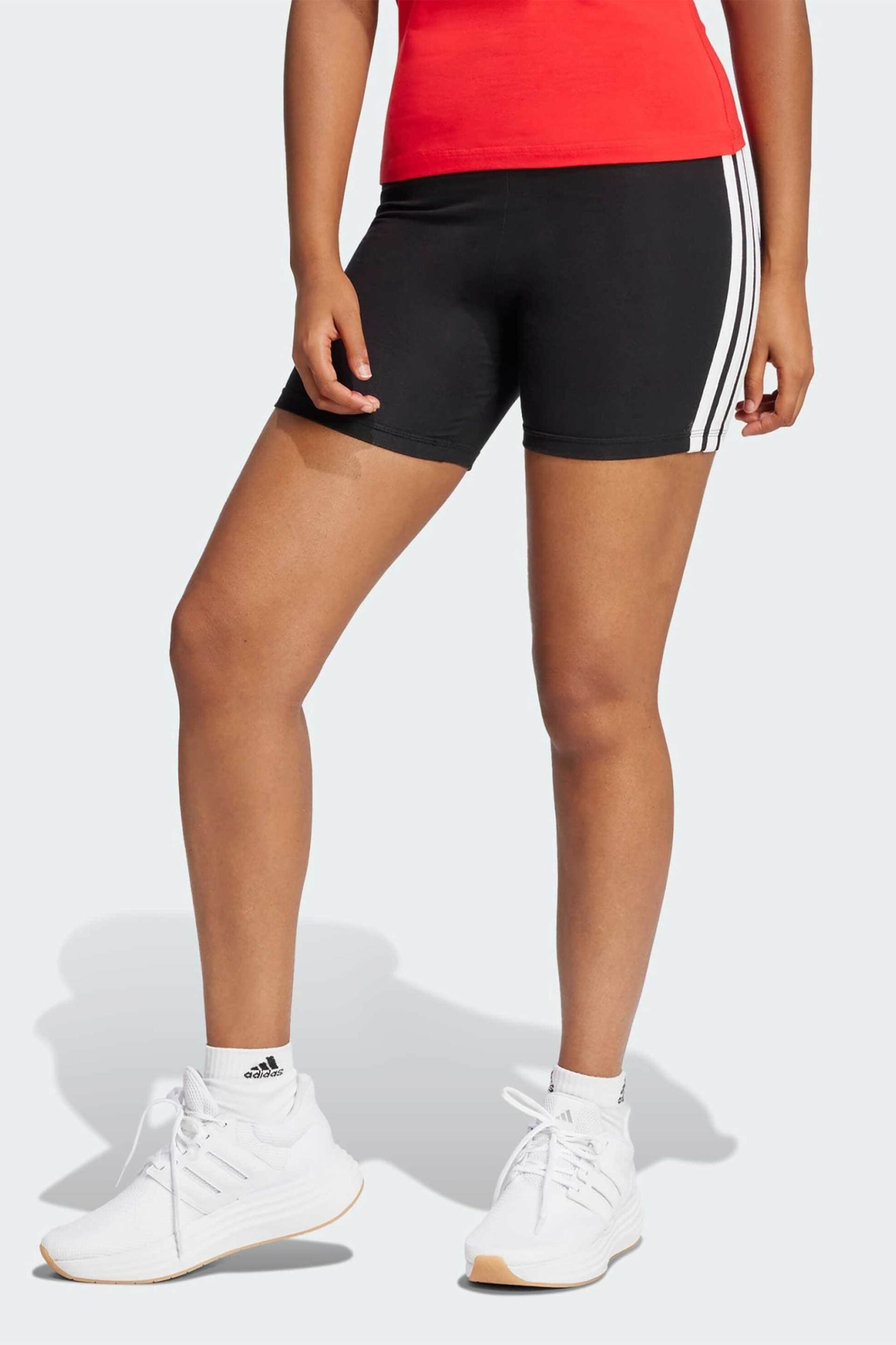 Adidas γυναικείο σορτς Slim Fit "Essentials 3-Stripes High Waisted Biker"