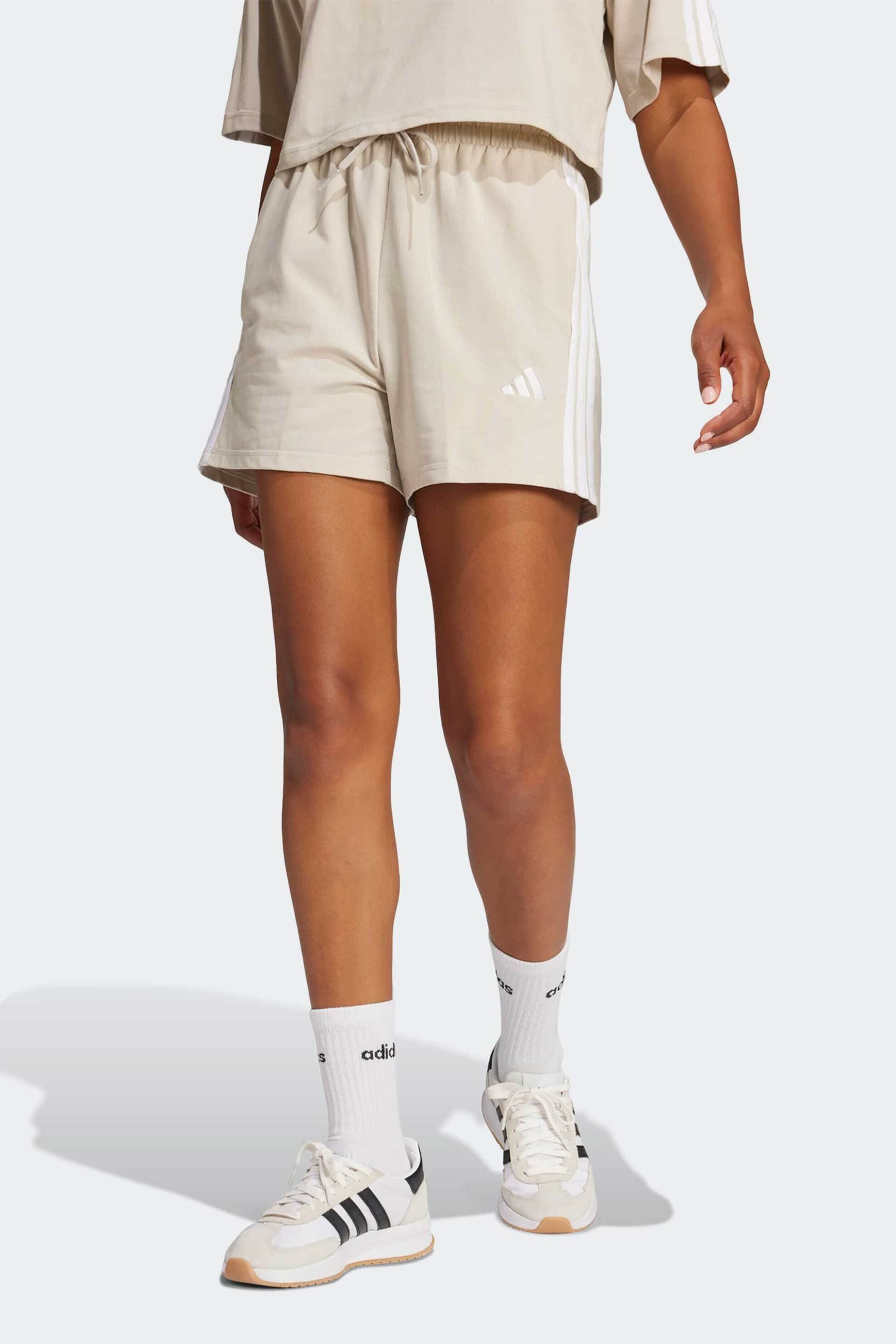 Adidas γυναικείο αθλητικό ψηλόμεσο σορτς Regular Fit "Essentials 3-Stripes"
