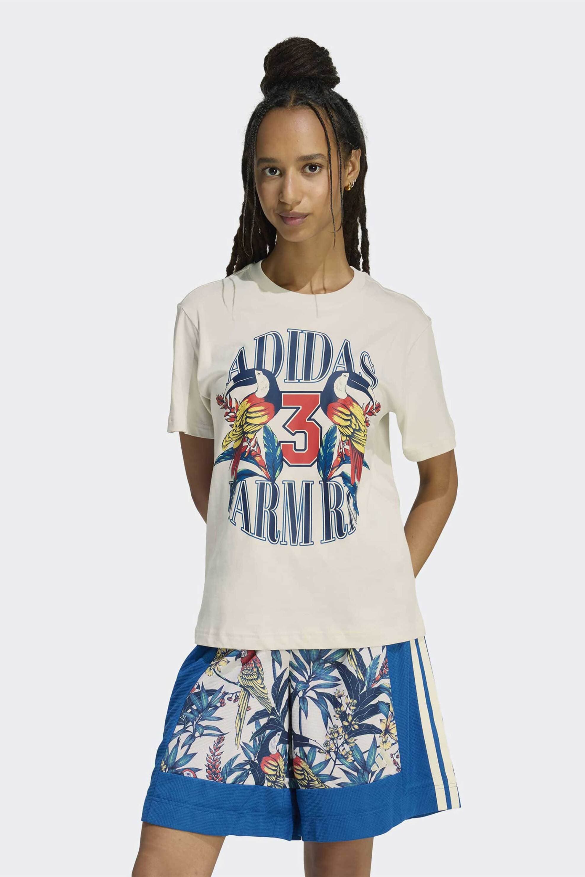 Adidas γυναικείο T-shirt με λογότυπο Loose Fit "X Farm Rio Graphic"
