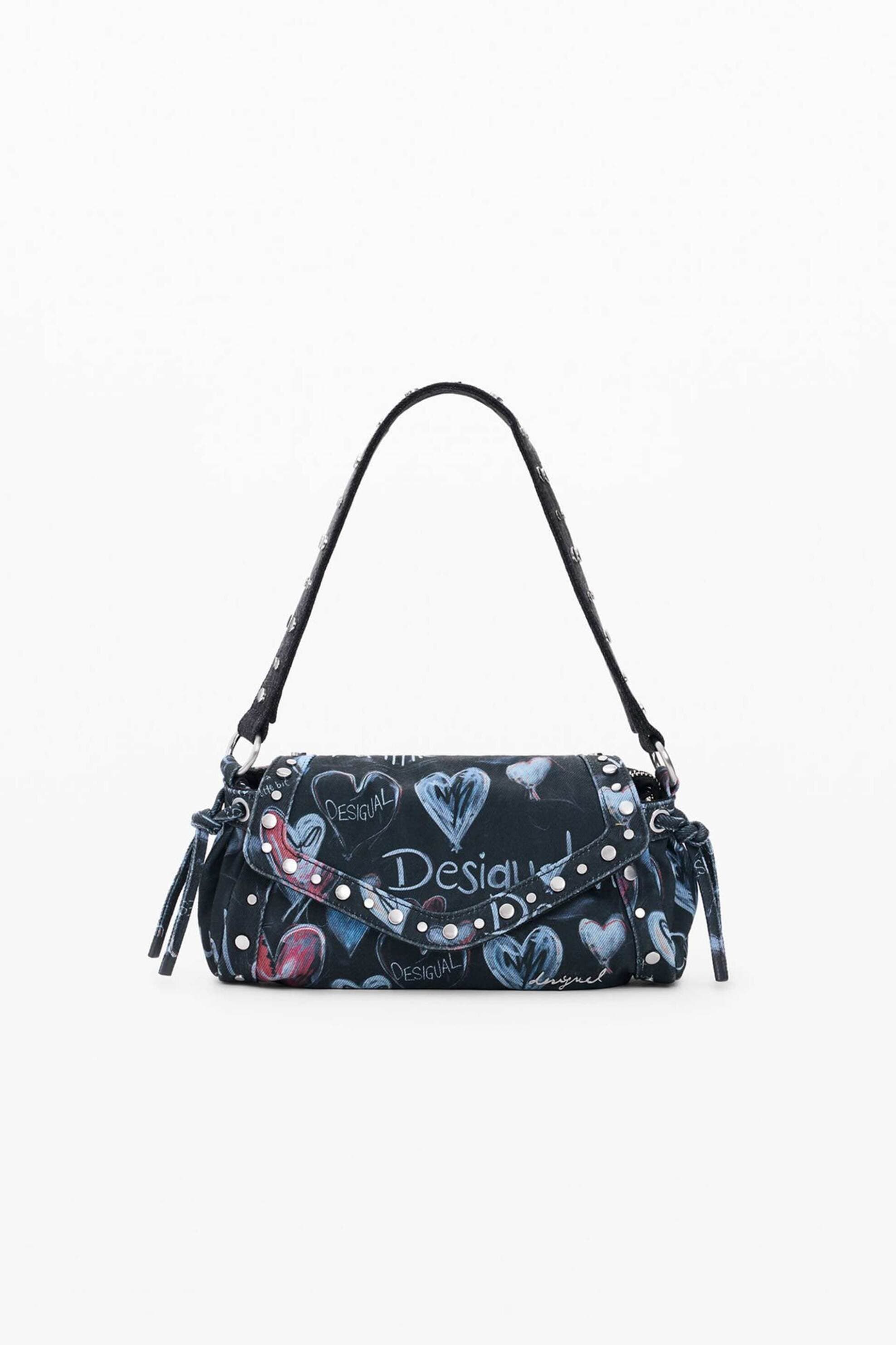 Desigual γυναικεία τσάντα ώμου με lettering και σχέδια "Stacatto" | ONE SIZE