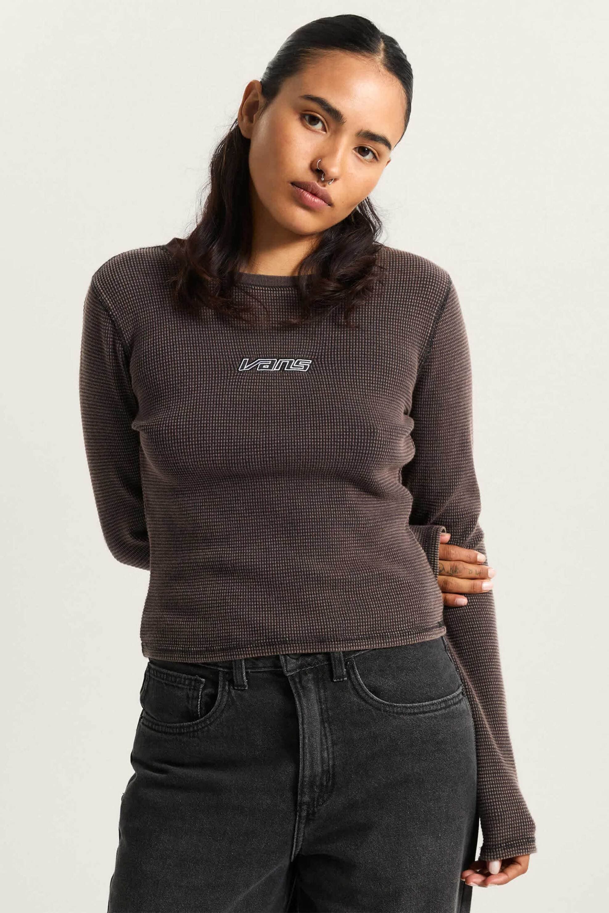 Vans γυναικεία μπλούζα cropped Standard Fit "Teri Waffle"