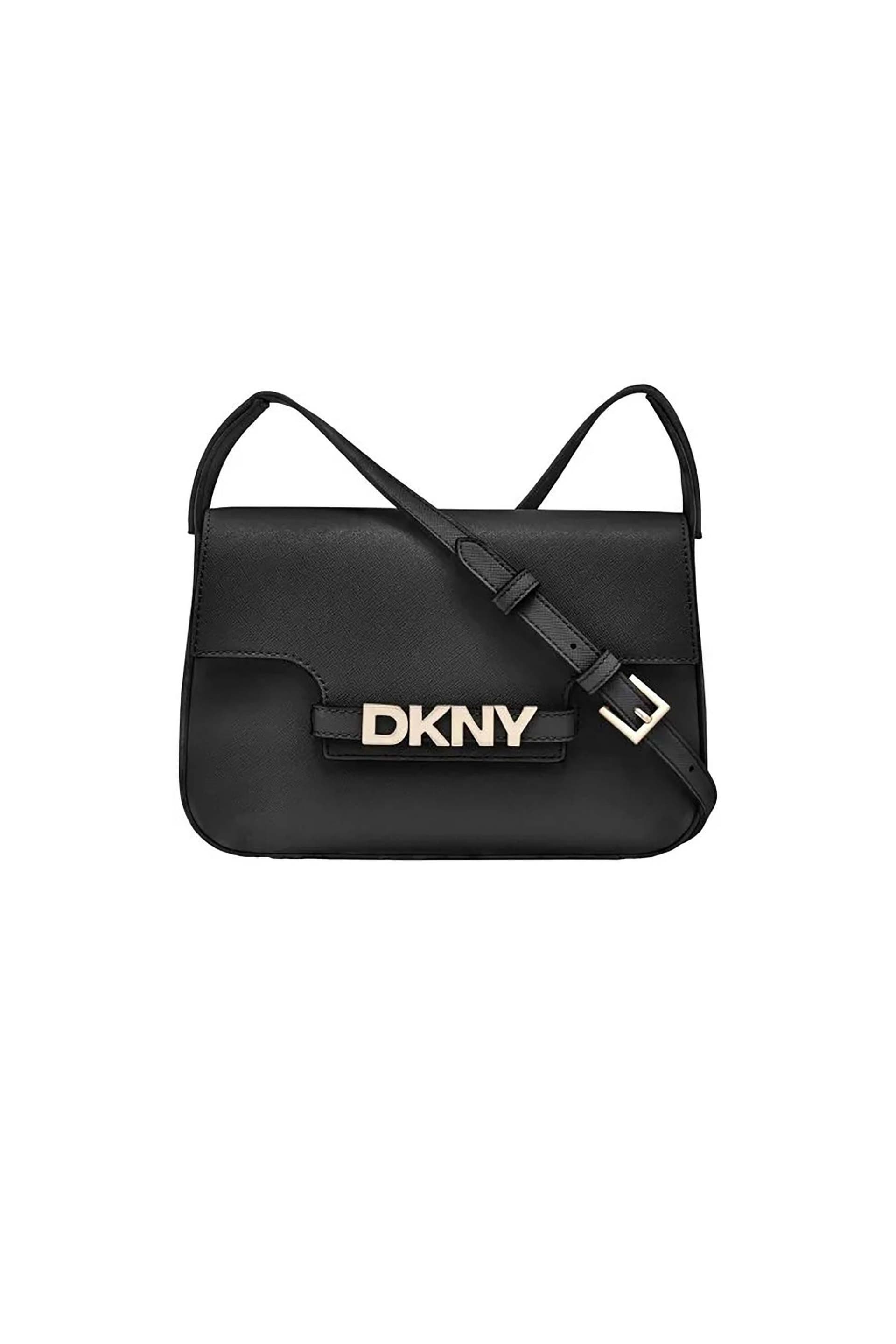 DKNY γυναικεία δερμάτινη τσάντα crossbody με μεταλικό λογότυπο "Avril" | ONE SIZE