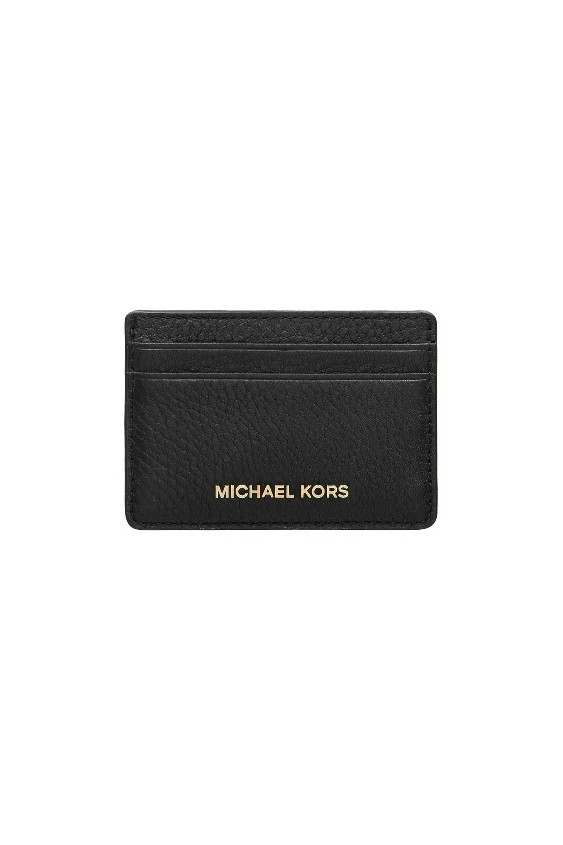 Michael Kors γυναικεία δερμάτινη θήκη για κάρτες με μεταλλικό λογότυπο