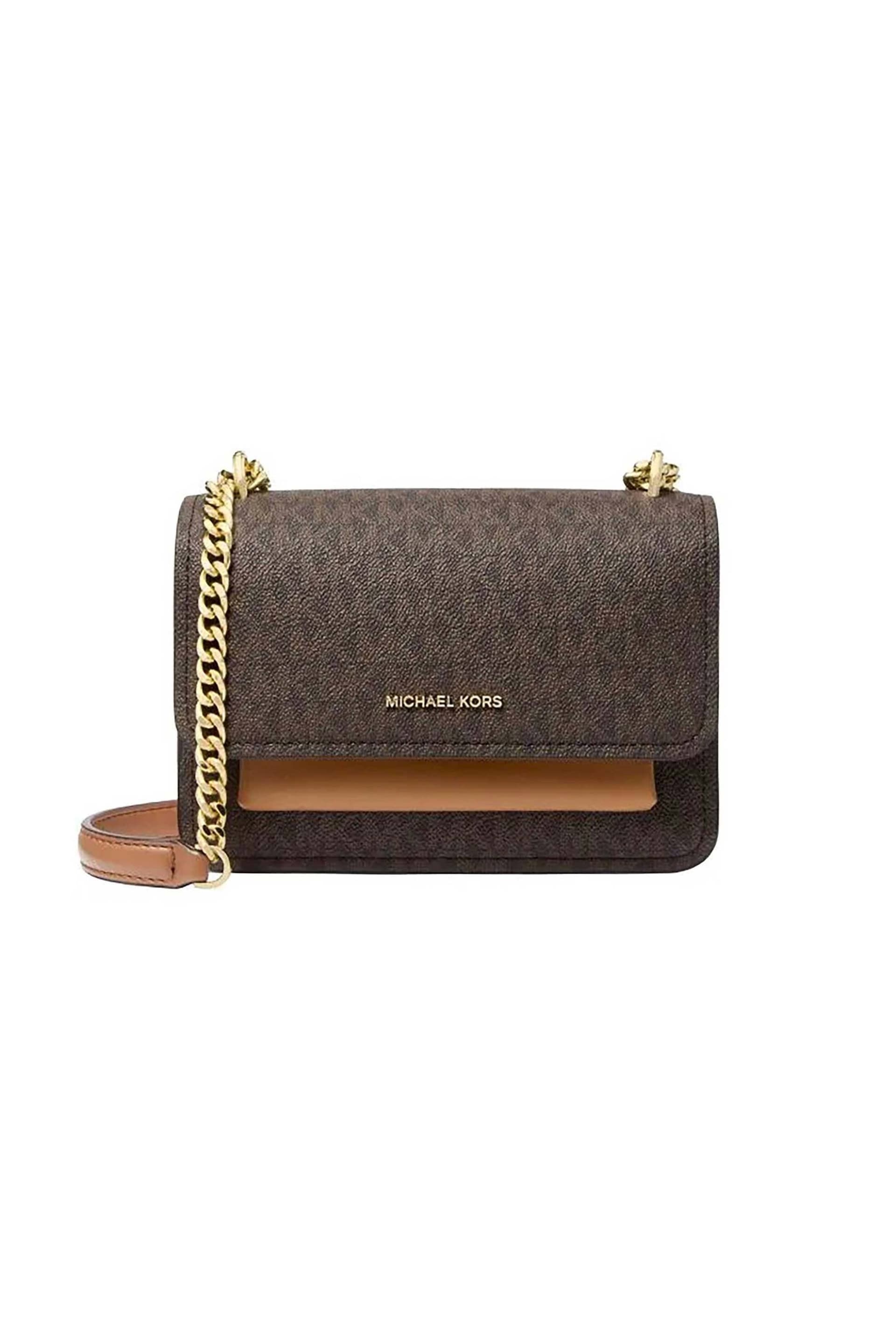 Michael Kors γυναικεία τσάντα crossbody/ώμου με all-over monogram και μεταλλικό λογότυπο "Claire"
