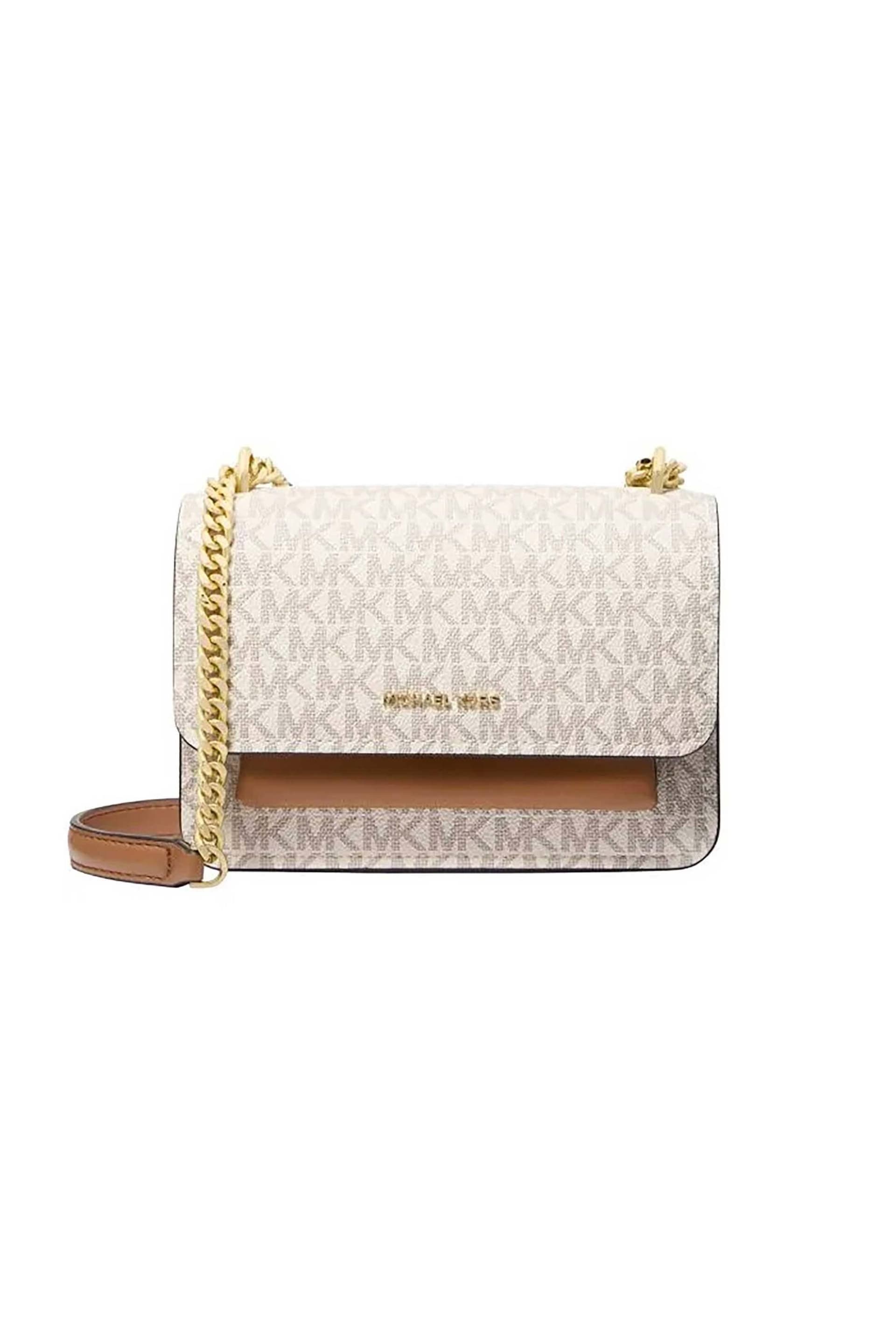 Michael Kors γυναικεία τσάντα crossbody/ώμου με all-over monogram και μεταλλικό λογότυπο "Claire"