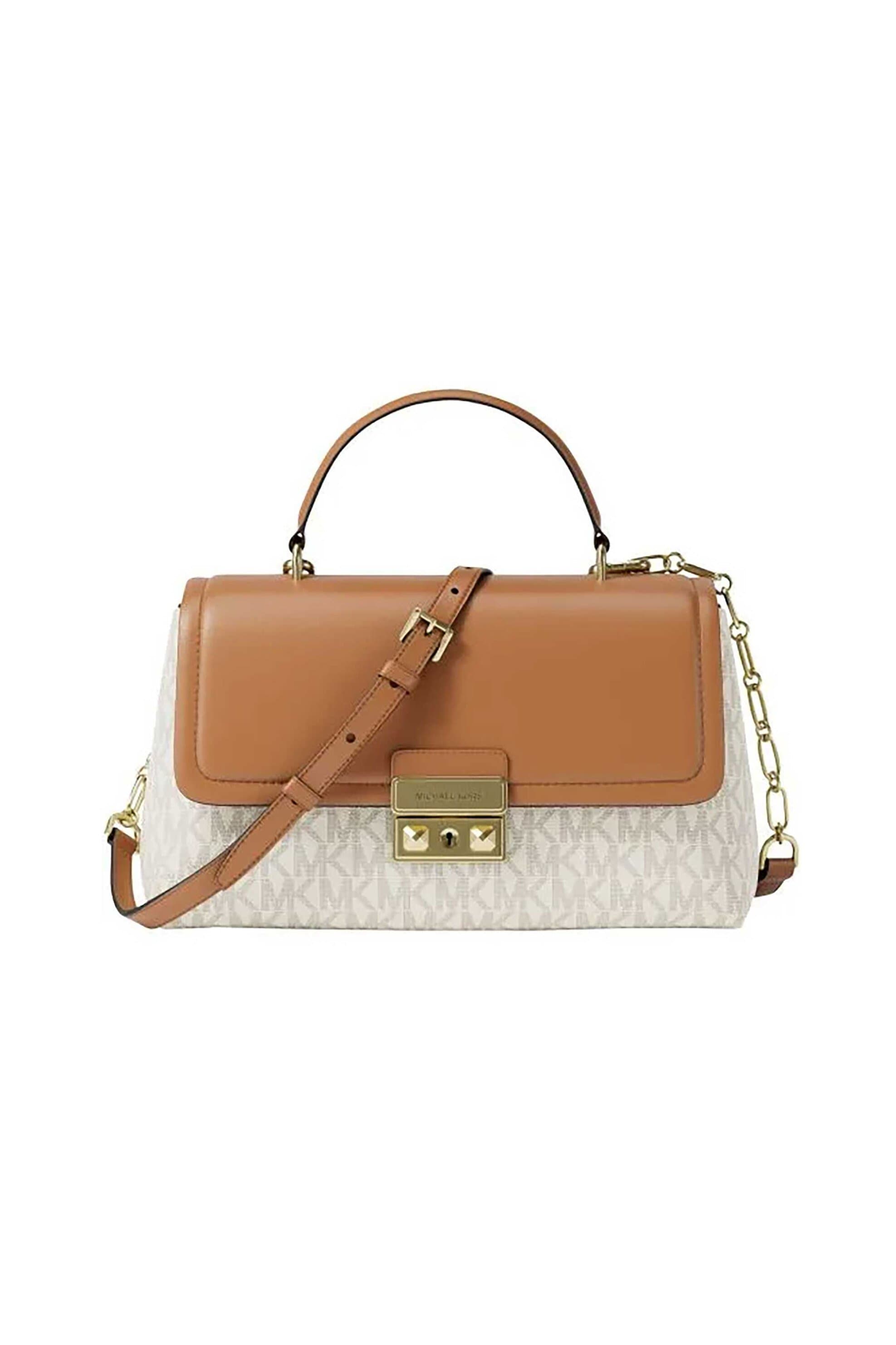 Michael Kors γυναικεία τσάντα crossbody με all-over monogram και μεταλλικό λογότυπο "Tribeca Extra-Small"