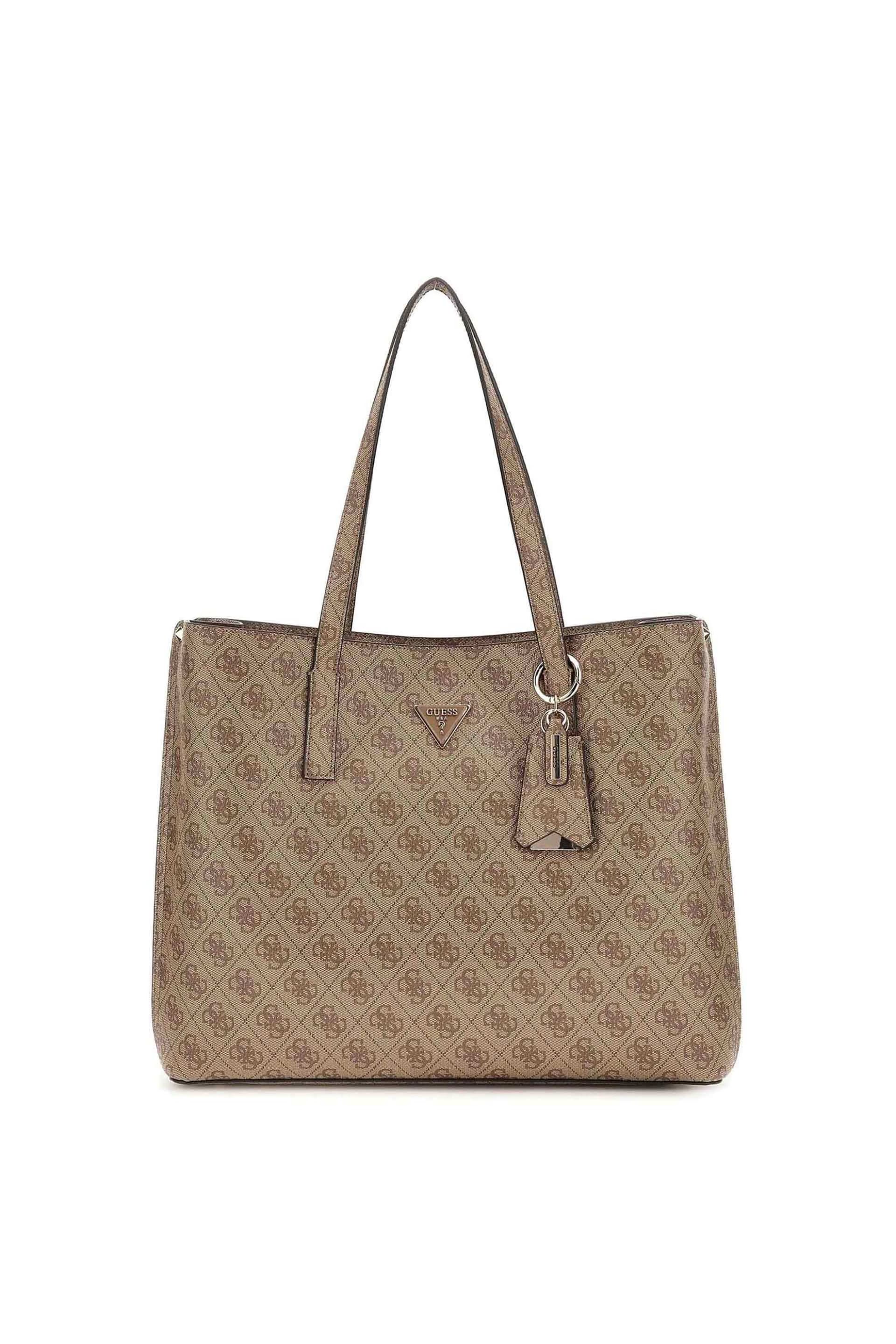 Guess γυναικεία τσάντα tote με all-over logo print "Meridian II"