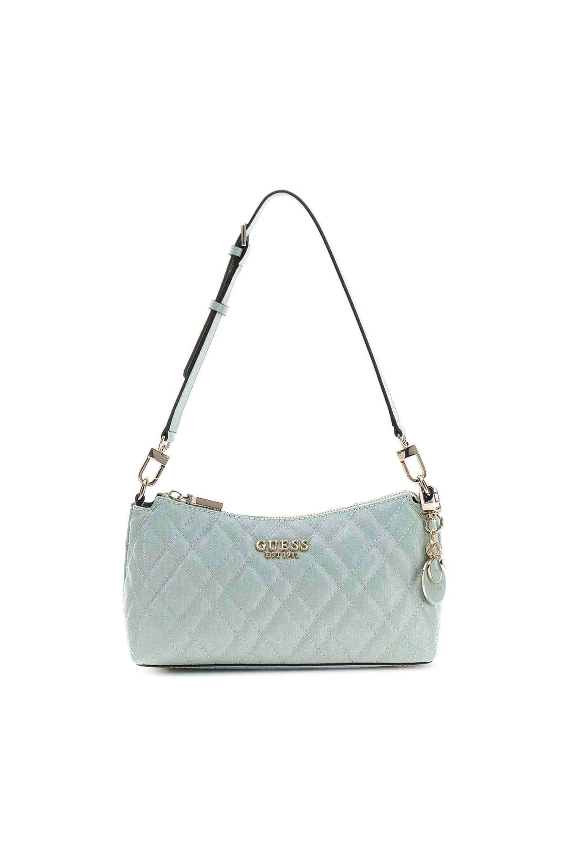 Guess γυναικεία τσάντα ώμου καπιτονέ με ανάγλυφο μεταλλικό λογότυπο "Isemay" | ONE SIZE