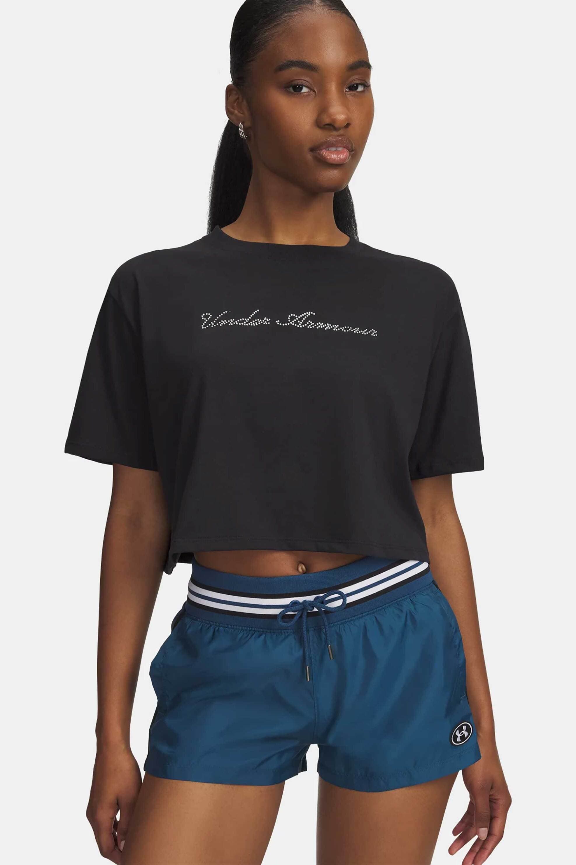 Under Armour γυναικείο T-shirt cropped με λογότυπο Loose Fit "UA Wordmark"