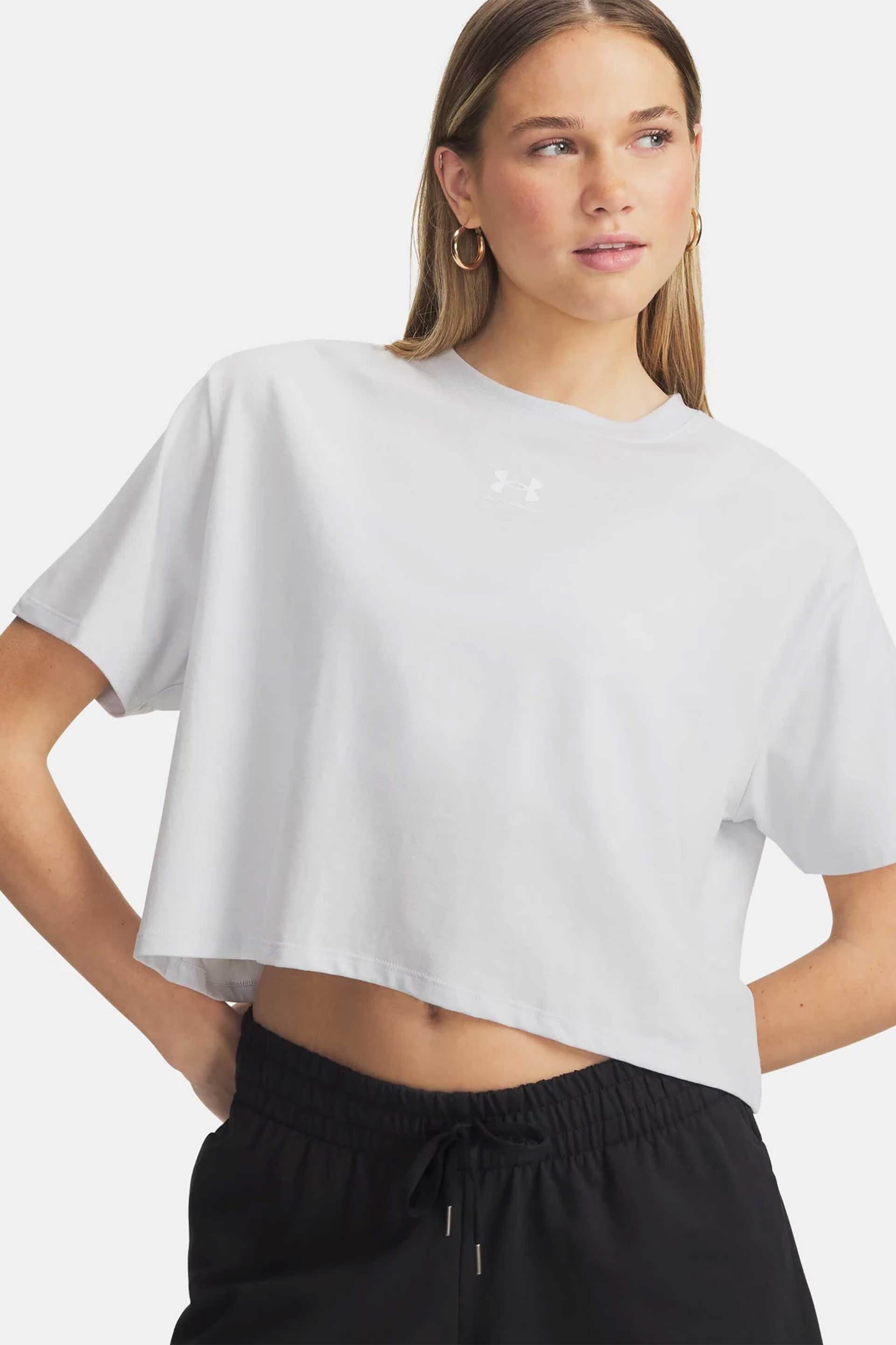 Under Armour γυναικείο T-shirt cropped με λογότυπο Loose Fit "UA Rival Boxy"