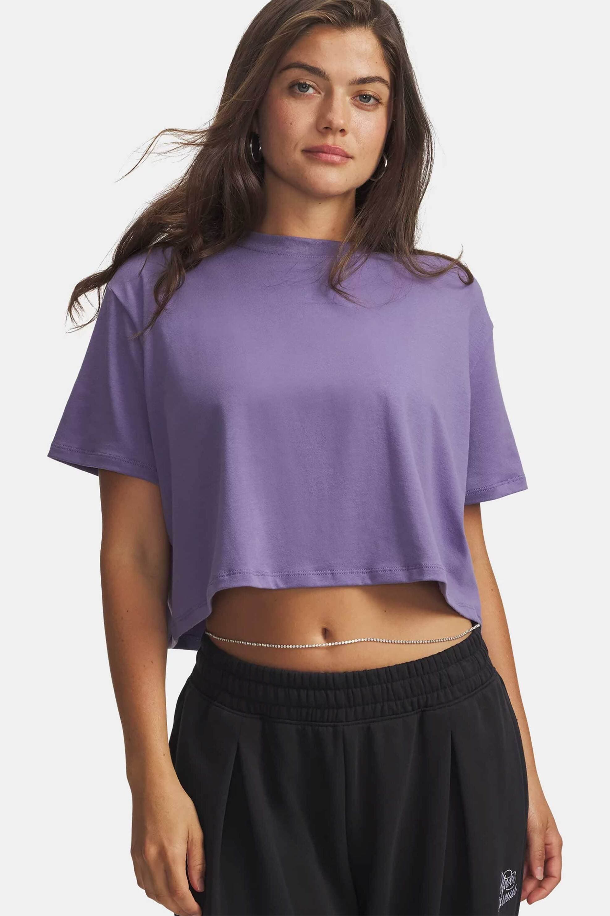 Under Armour γυναικείο T-shirt cropped με λογότυπο Loose Fit "UA Rival Boxy"