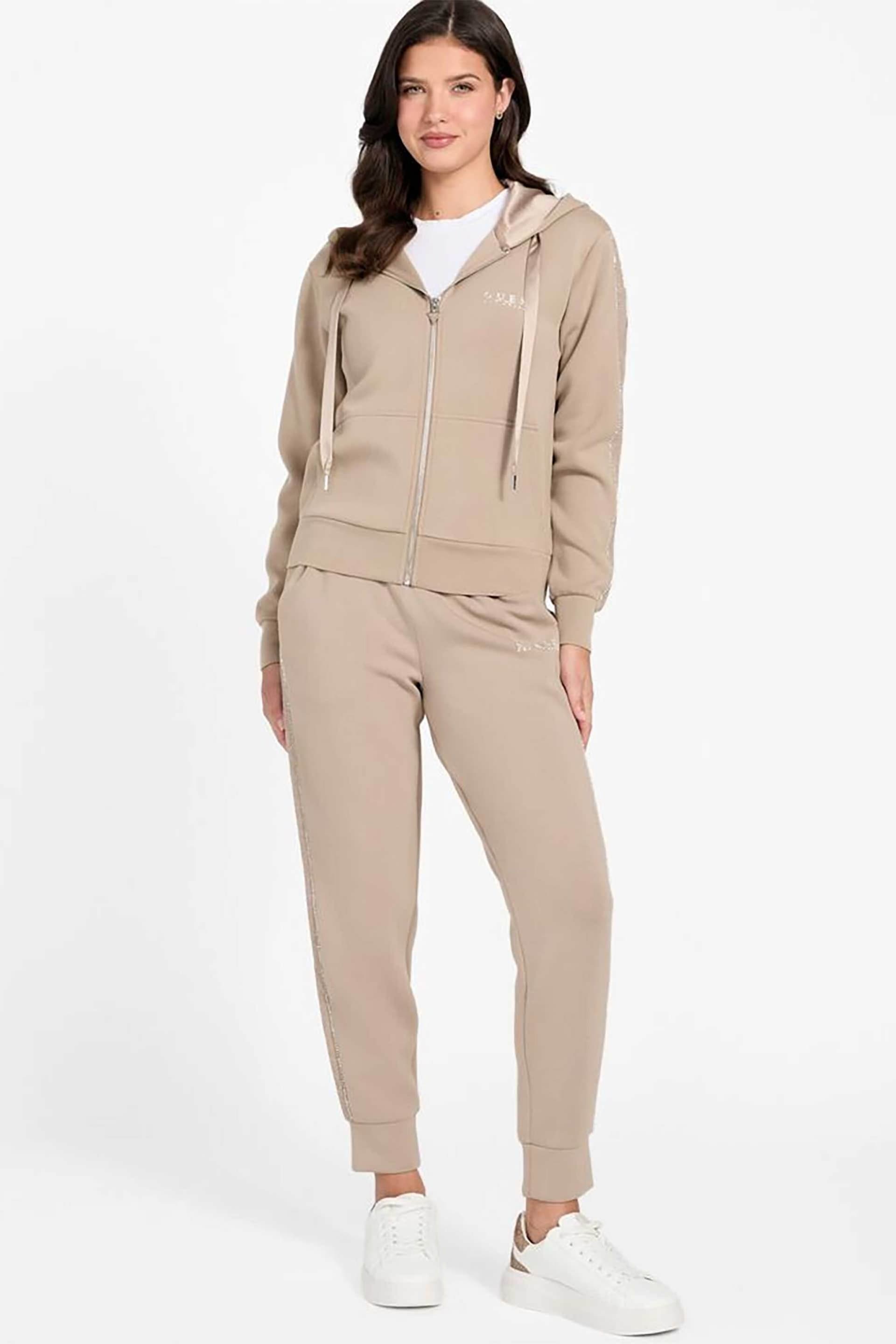 Guess γυναικείο παντελόνι φόρμας με λωρίδα και λογότυπο "New Victoire"