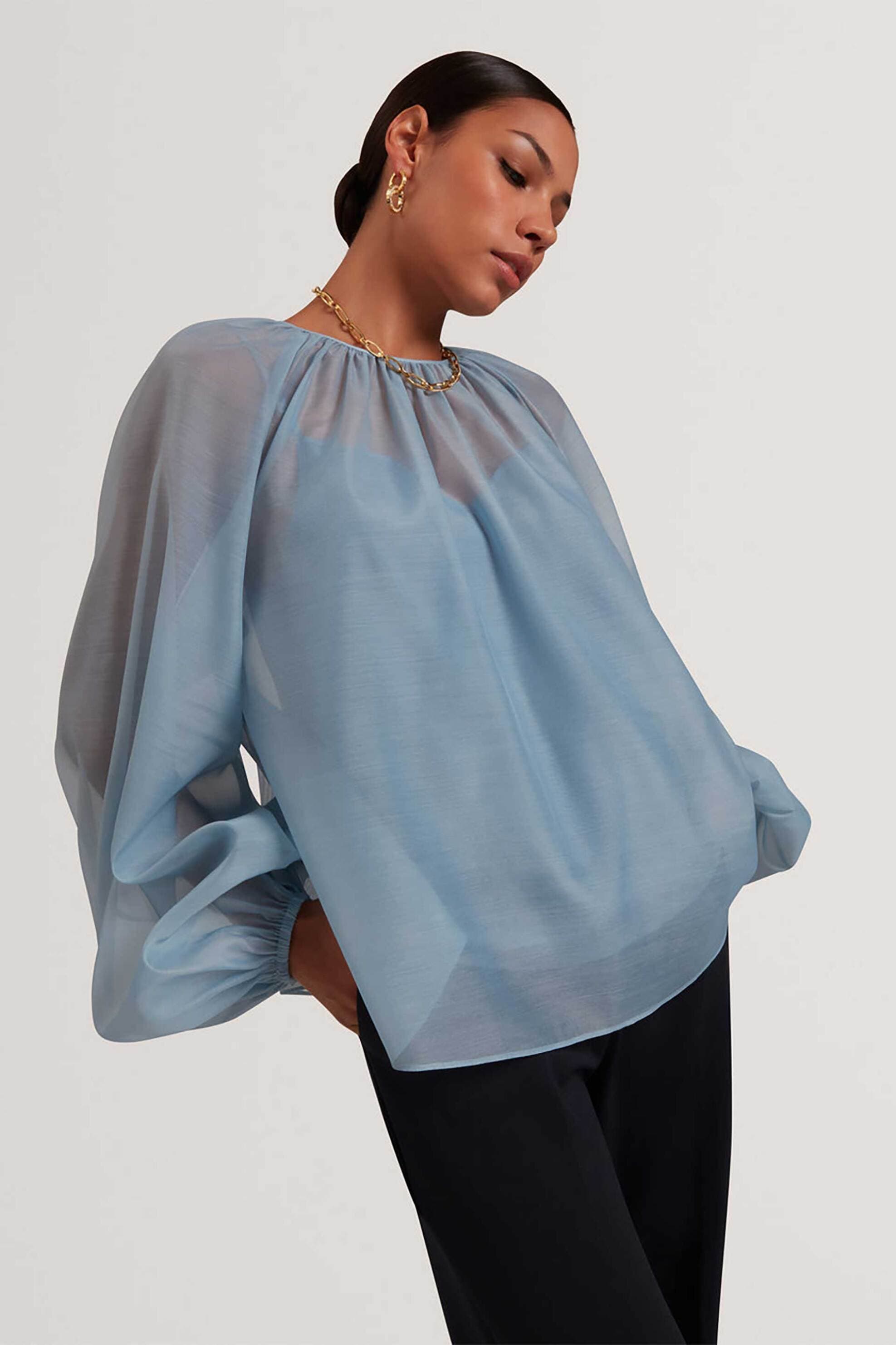 Ted Baker γυναικεία μπλούζα με διάτρητο σχέδιο και φαρδιά μανίκια "Eelana"