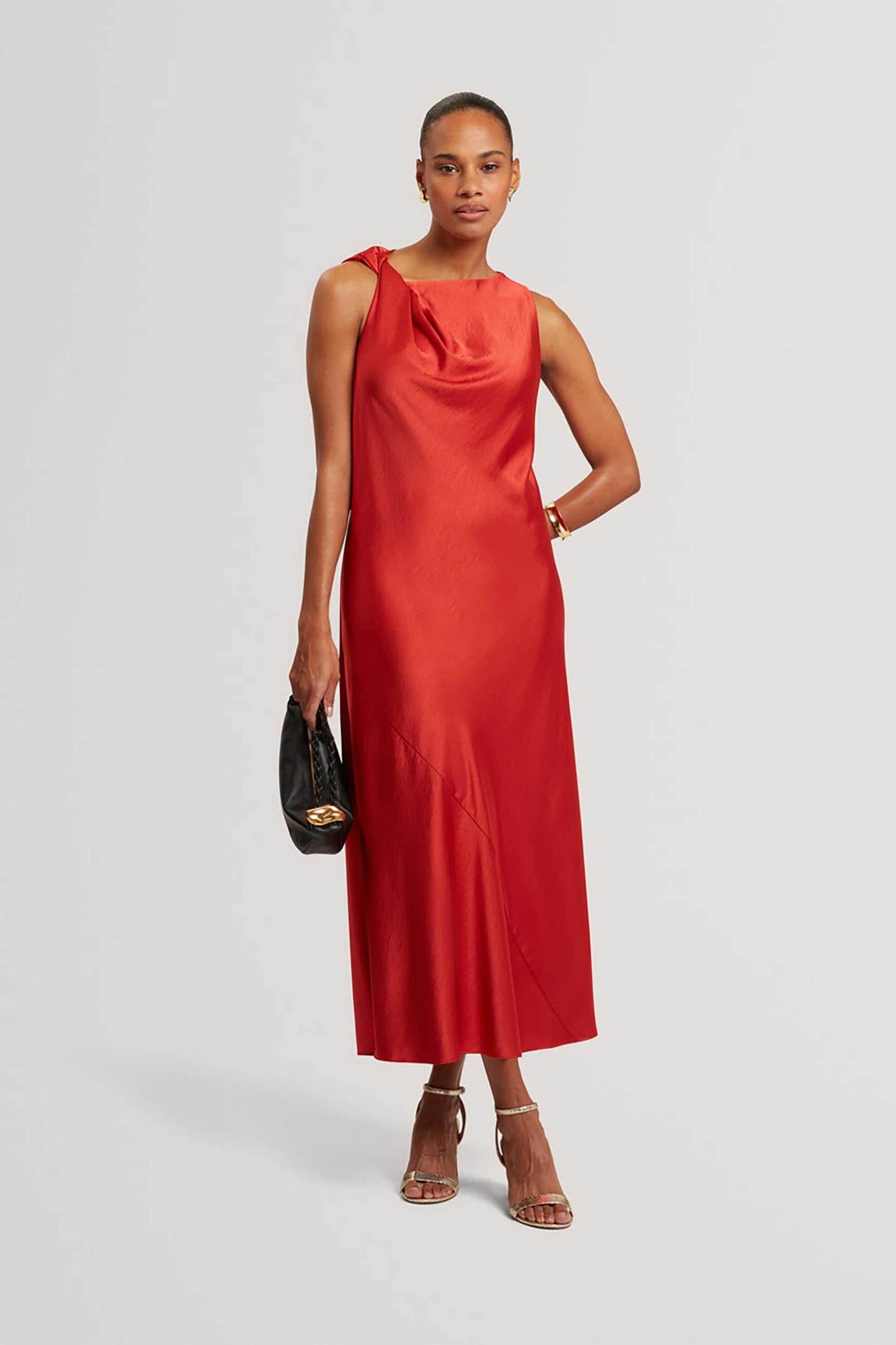 Ted Baker γυναικείο midi αμάνικο φόρεμα μονόχρωμο "Elouize"