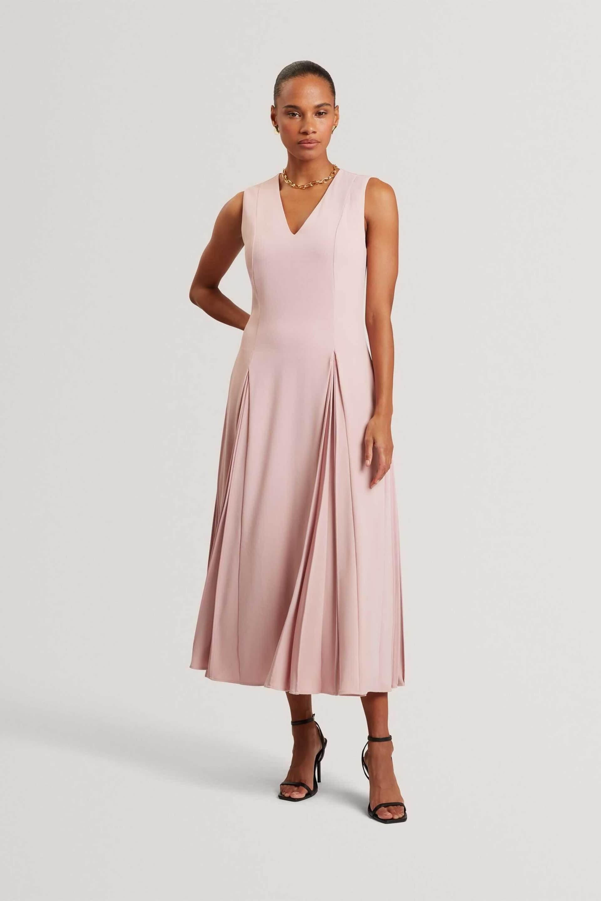 Ted Baker γυναικείο midi αμάνικο φόρεμα μονόχρωμο "Carneli"