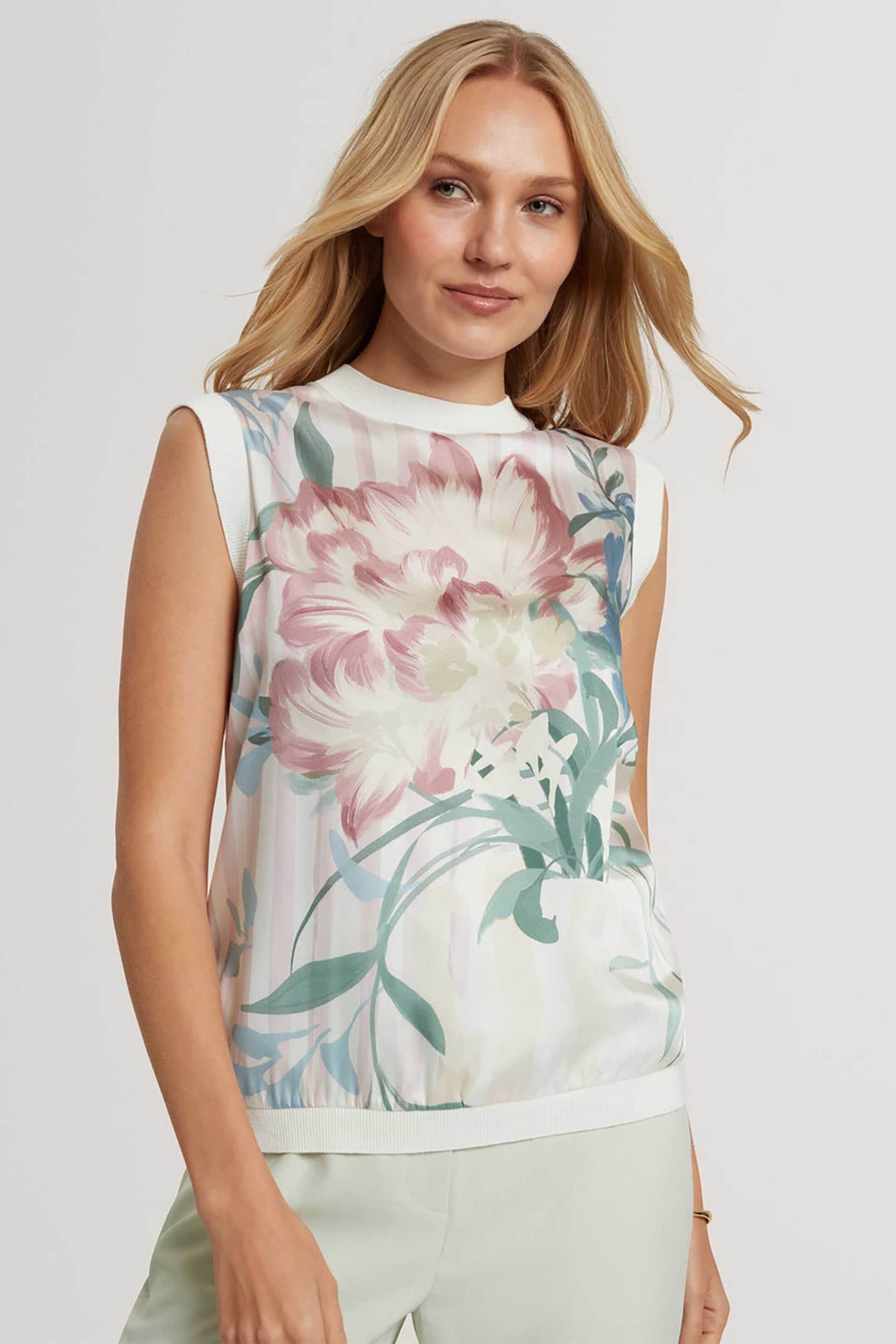 Ted Baker γυναικεία αμάνικη μπλούζα με all-over floral print "Pavonia"