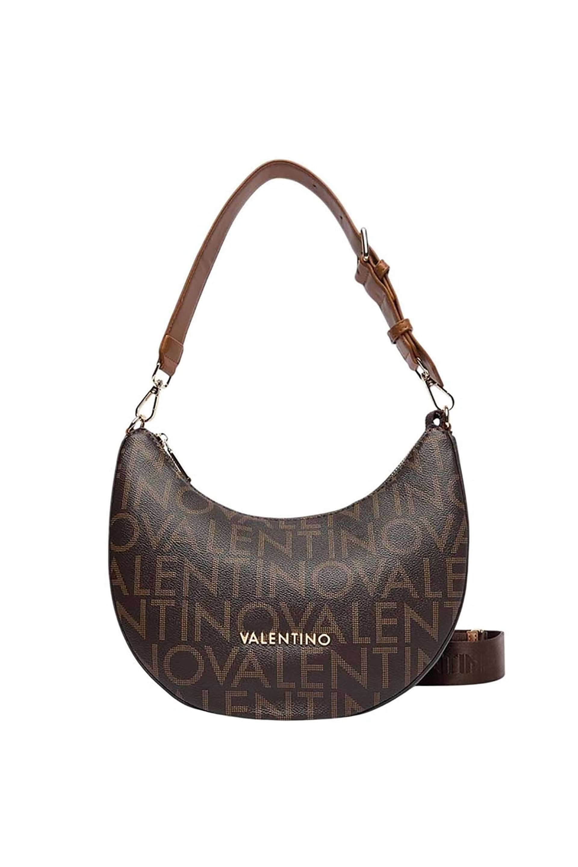 Valentino γυναικεία τσάντα ώμου hobo με ανάγλυφο και μεταλλικό λογότυπο "Regina Re"