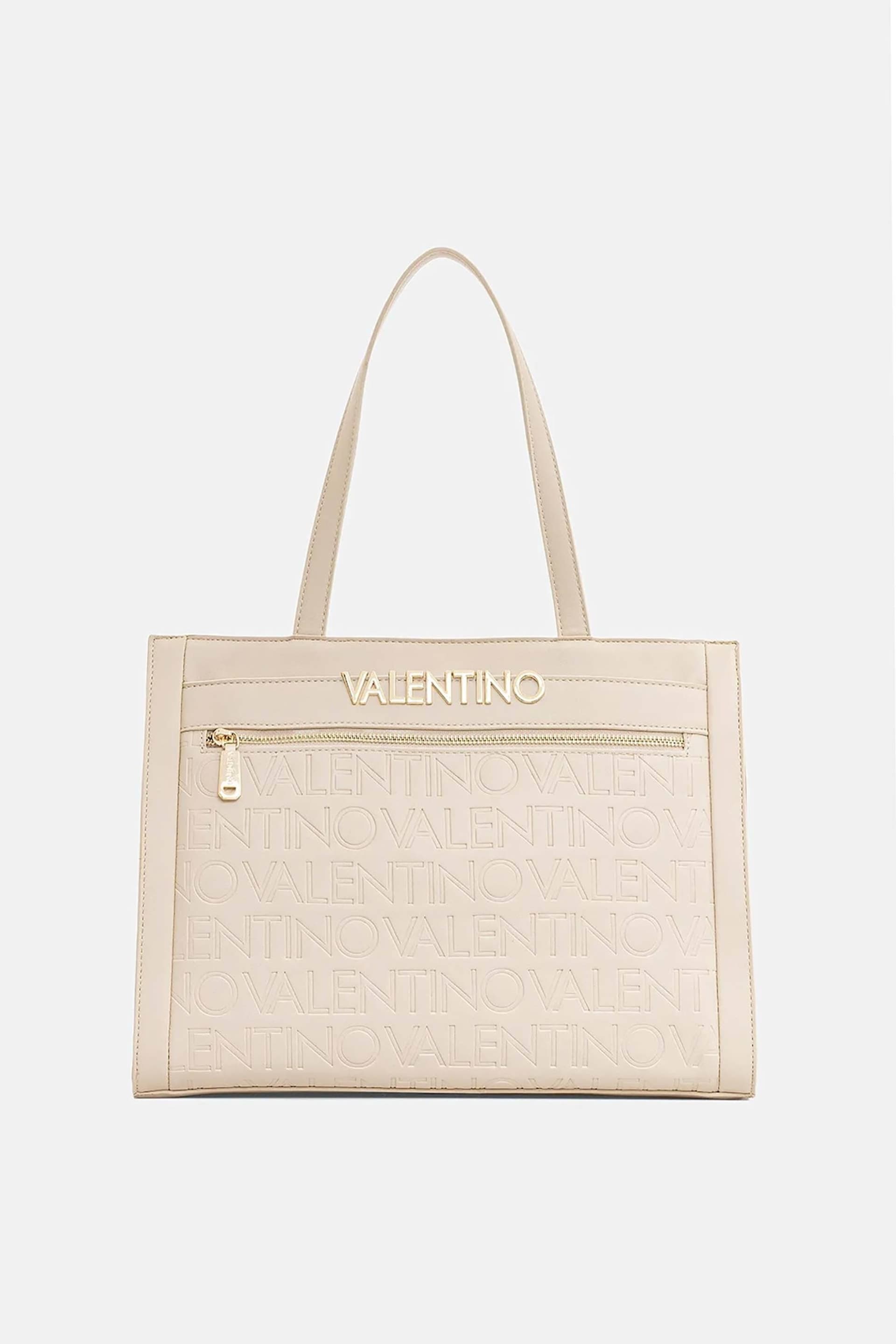 Valentino γυναικεία τσάντα shopper με μεταλλικό και ανάγλυφο λογότυπο "Cora"