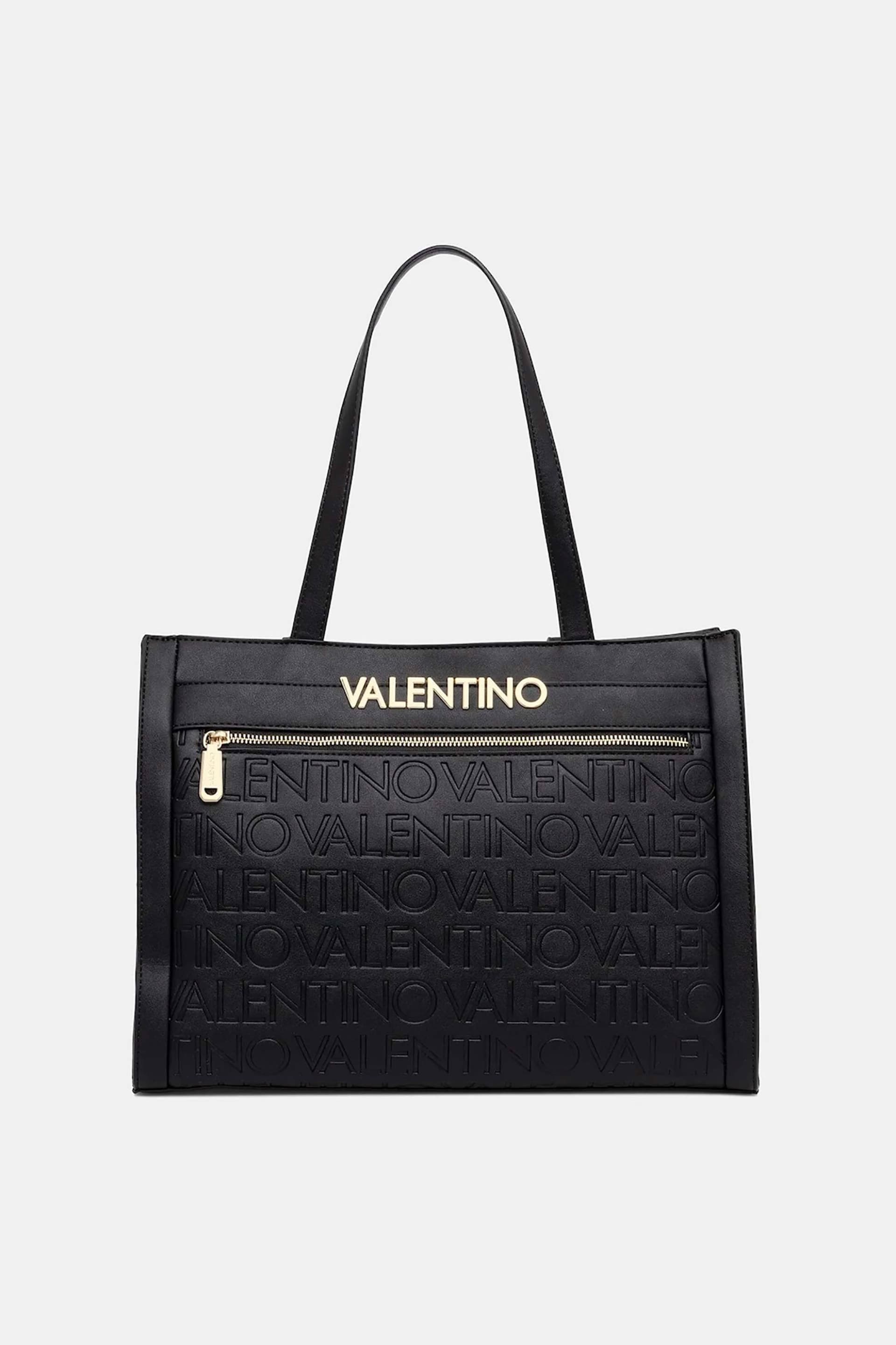 Valentino γυναικεία τσάντα shopper με μεταλλικό και ανάγλυφο λογότυπο "Cora"