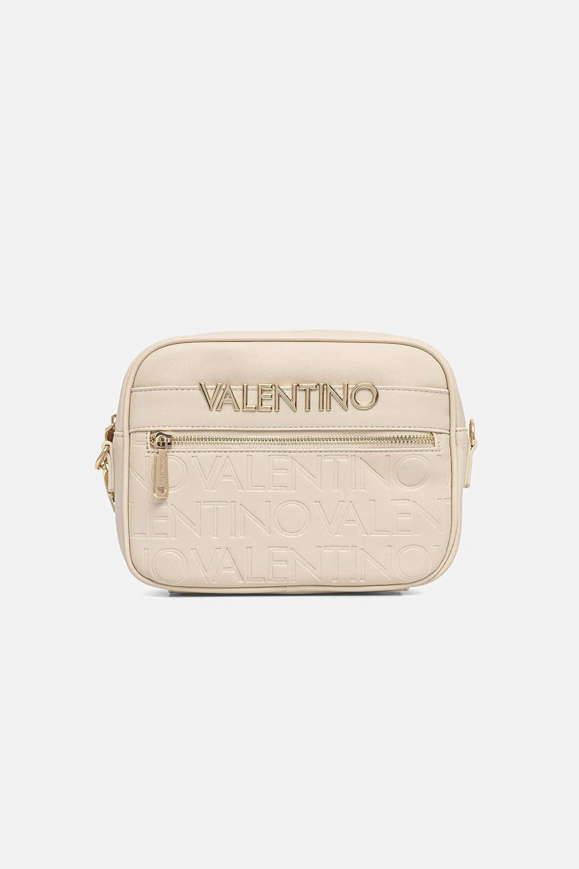 Valentino γυναικεία τσάντα ώμου/crossbody με μεταλλικό και ανάγλυφο λογότυπο "Cora"