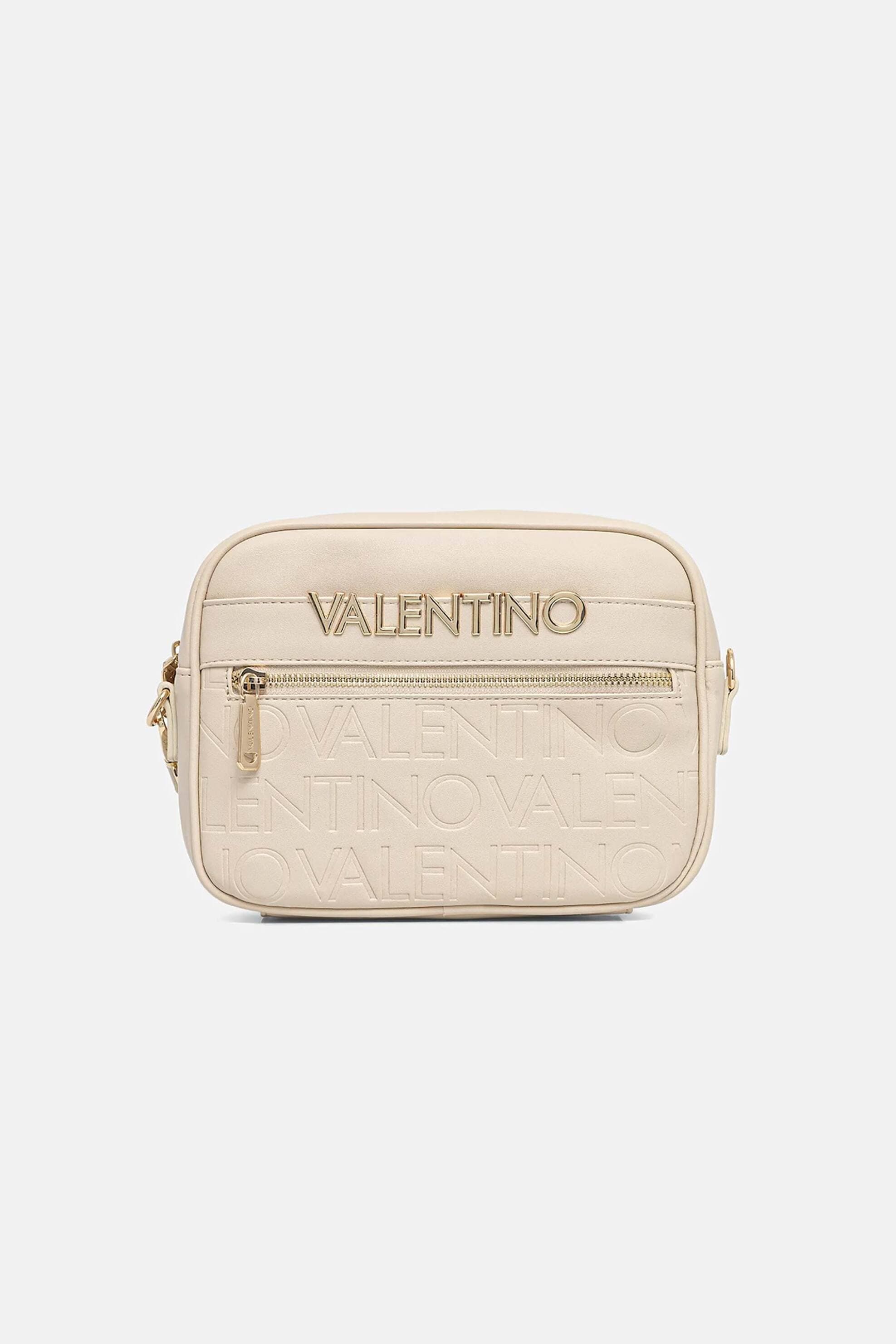 Valentino γυναικεία τσάντα ώμου/crossbody με μεταλλικό και ανάγλυφο λογότυπο "Cora"