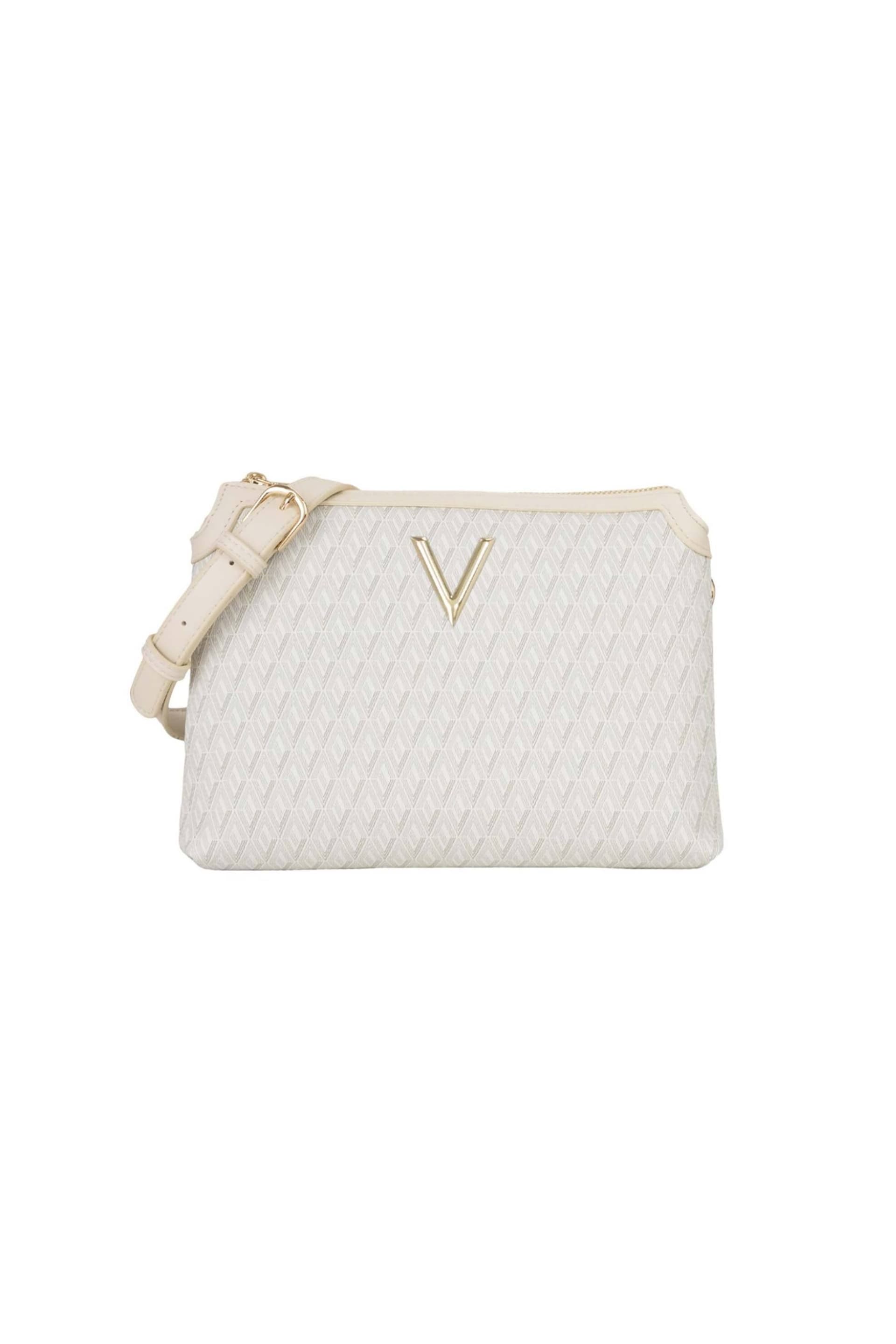 Valentino γυναικεία τσάντα ώμου με μεταλλικό λογότυπο και all-over logo print "Queen Re"