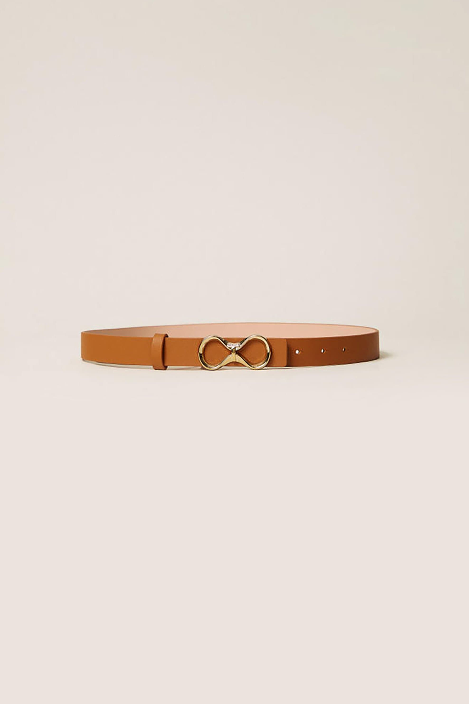 Twinset γυναικεία ζώνη διπλής όψης με μεταλλικό φιογκάκι