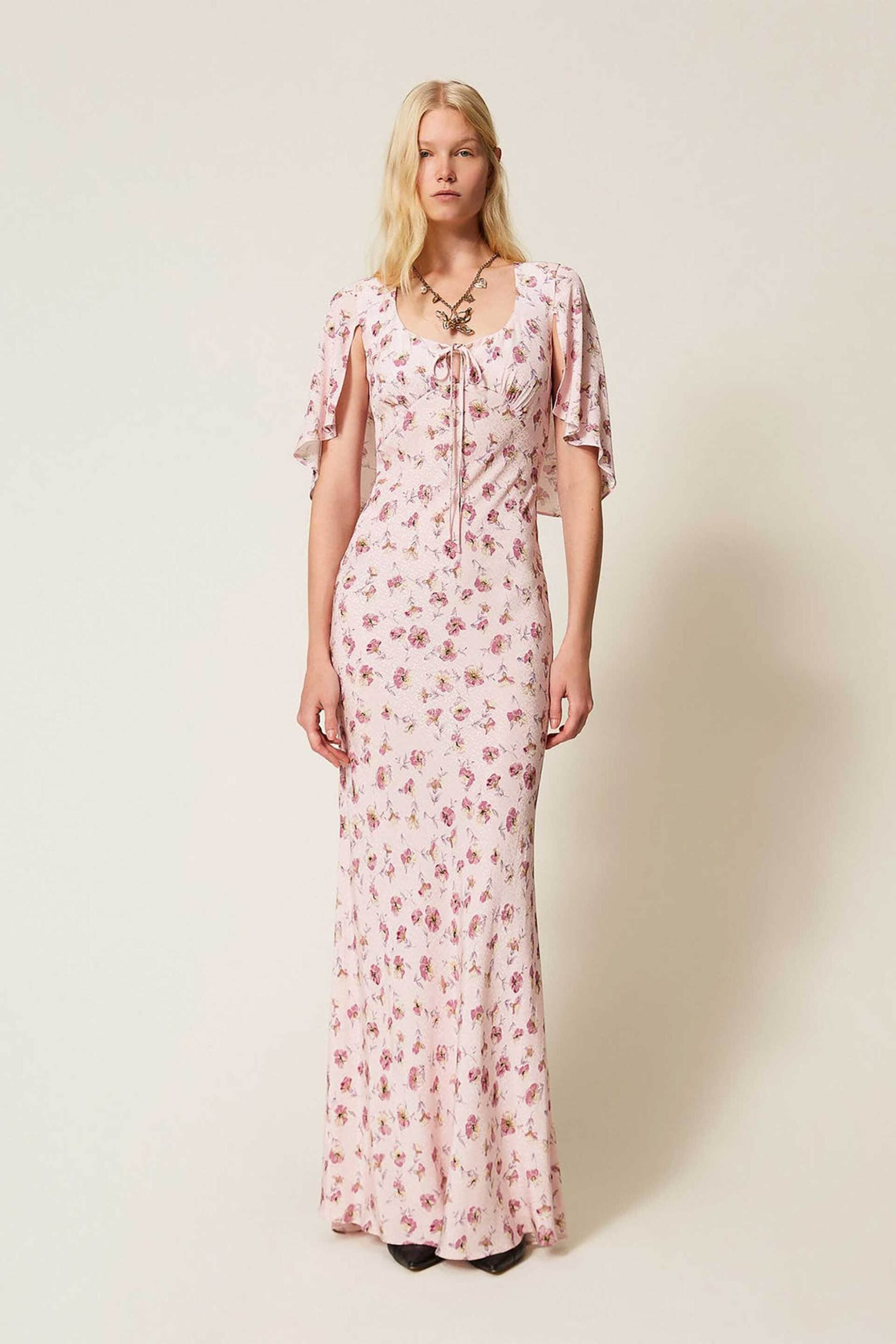 Twinset γυναικείο maxi φόρεμα με floral print