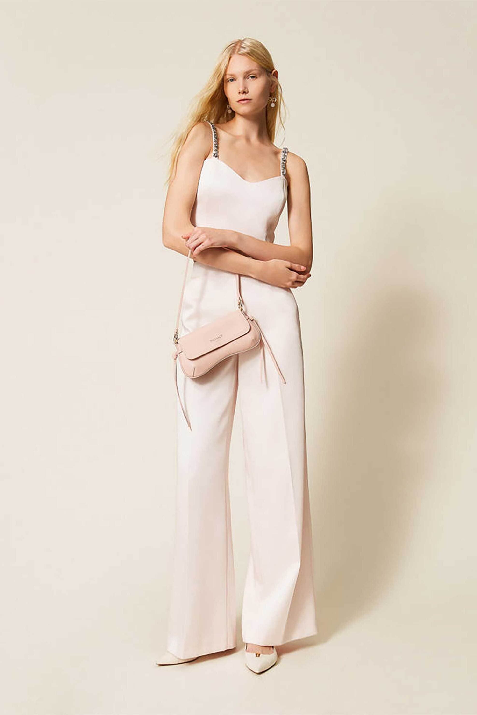 Twinset γυναικείο παντελόνι μονόχρωμο palazzo "Duchess"