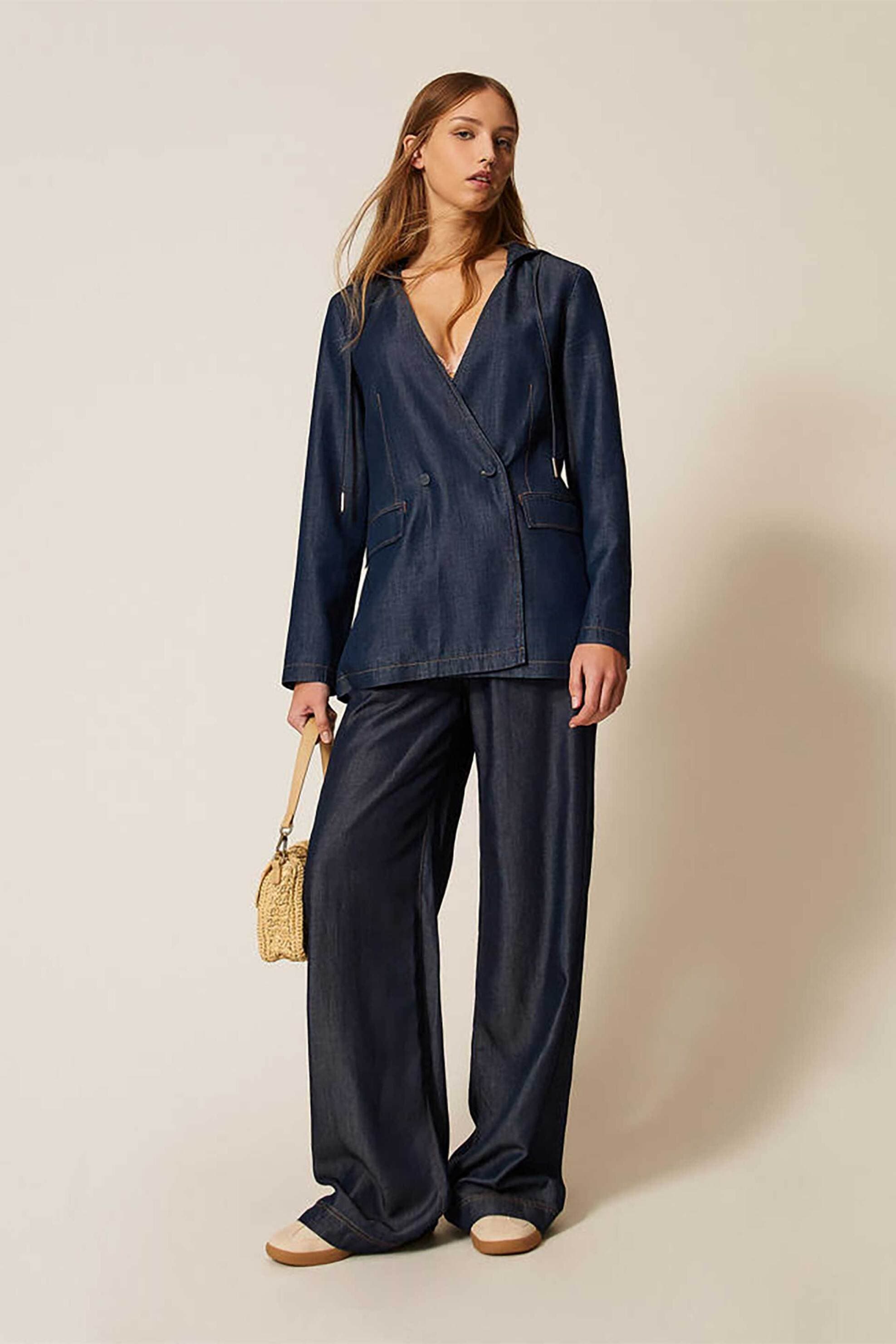 Twinset γυναικείο denim παντελόνι Wide Leg