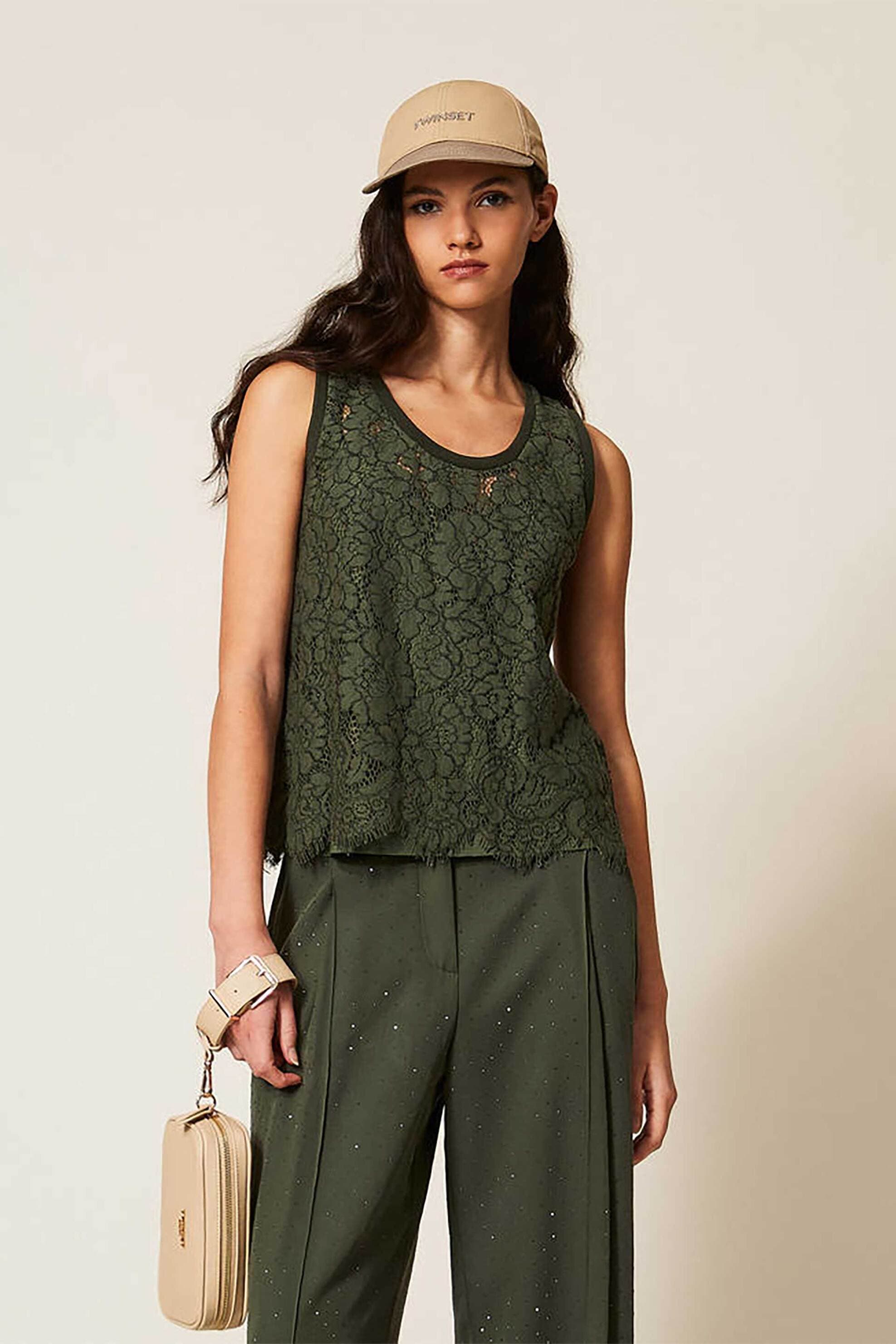 Twinset γυναικείο τοπ με δαντέλα