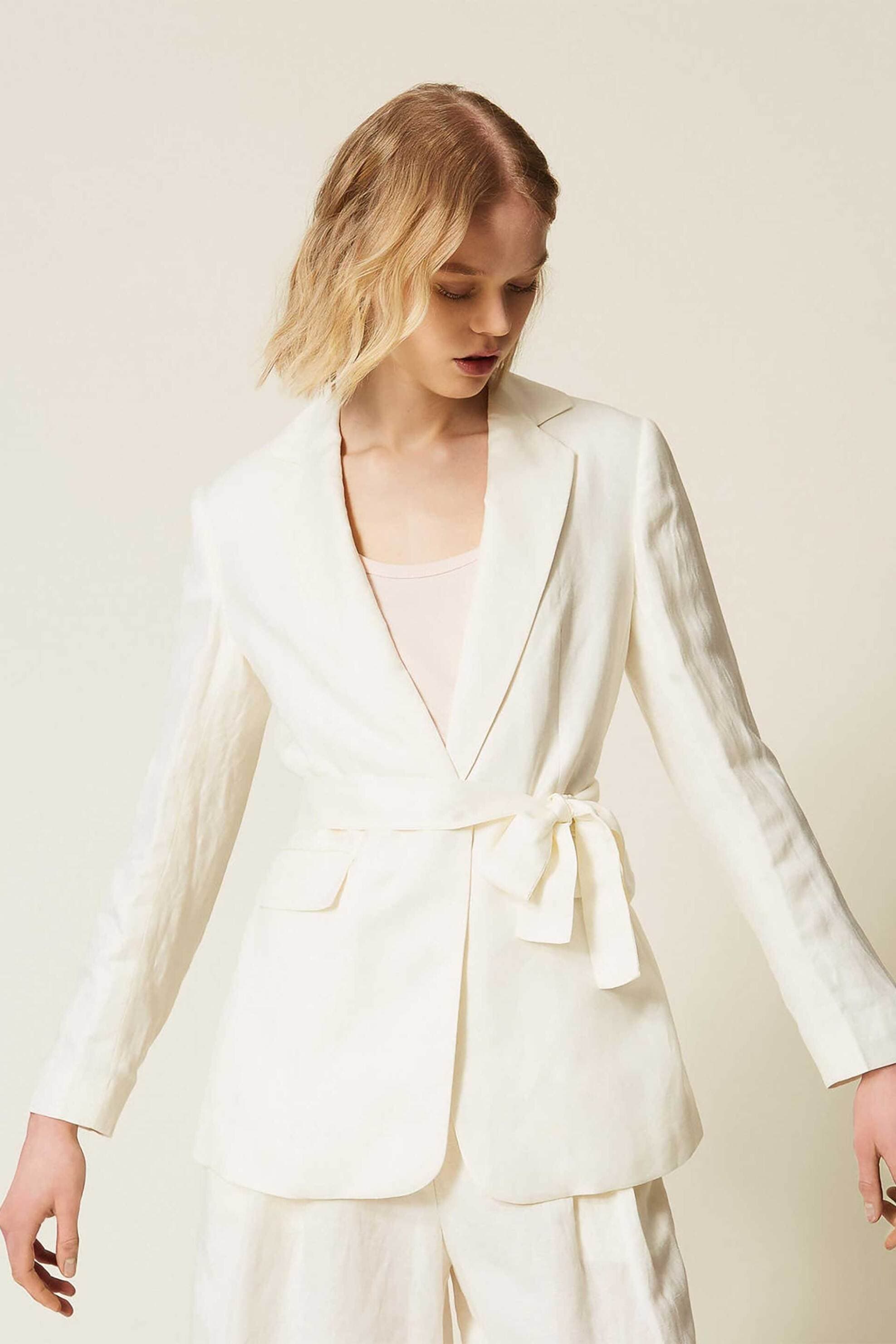 Twinset γυναικείο σακάκι με λινό