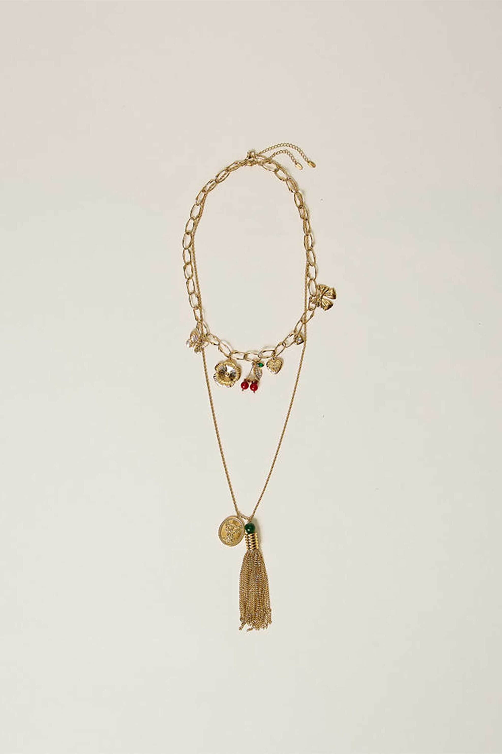 Twinset γυναικείο κολιέ με διπλή αλυσίδα και charms | ONE SIZE