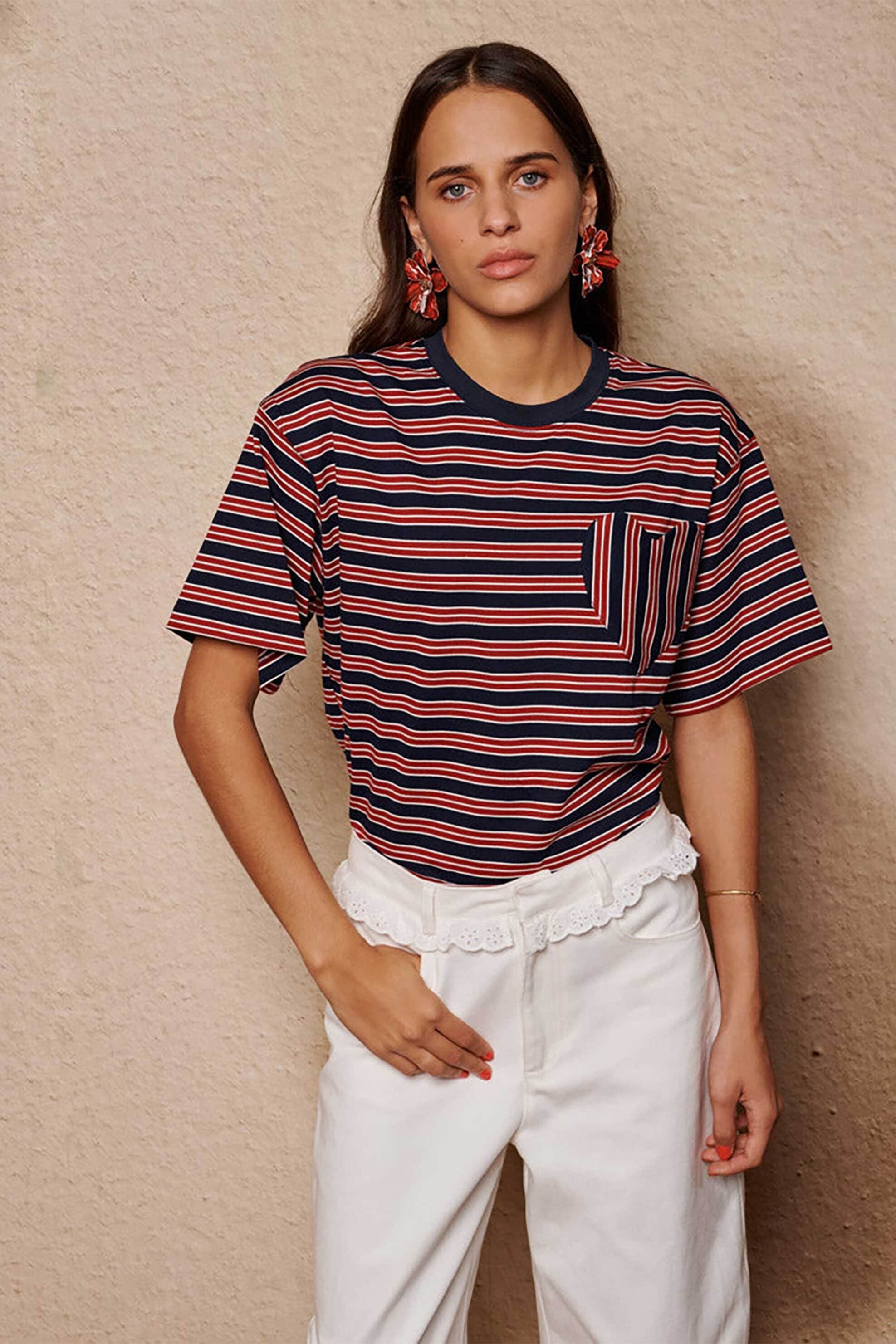 Sister Jane γυναικείο ριγέ T-shirt με τσέπη "Soleil"