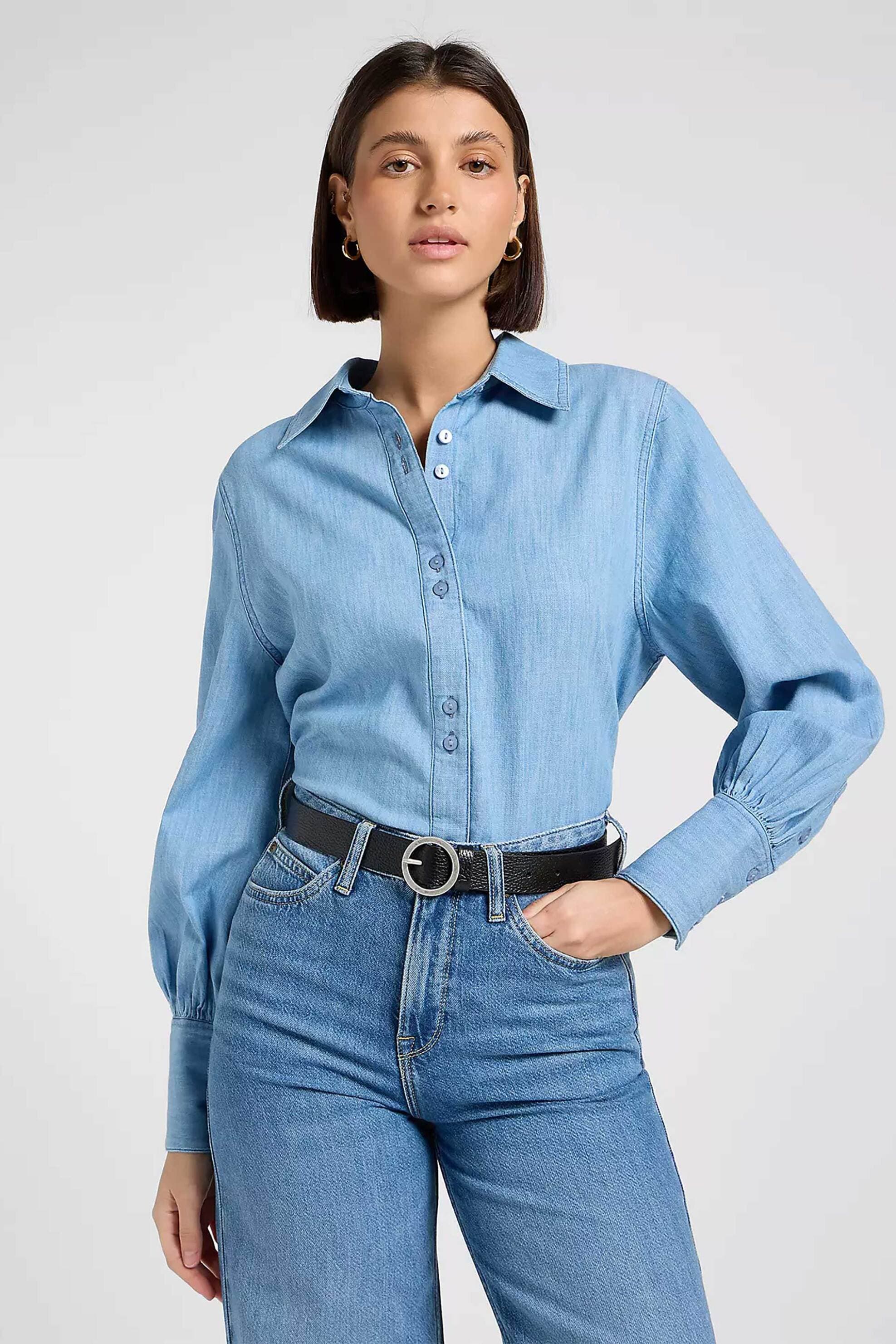 Lee® γυναικεία δερμάτινη ζώνη με μεταλλική αγκράφα "Round Buckle"