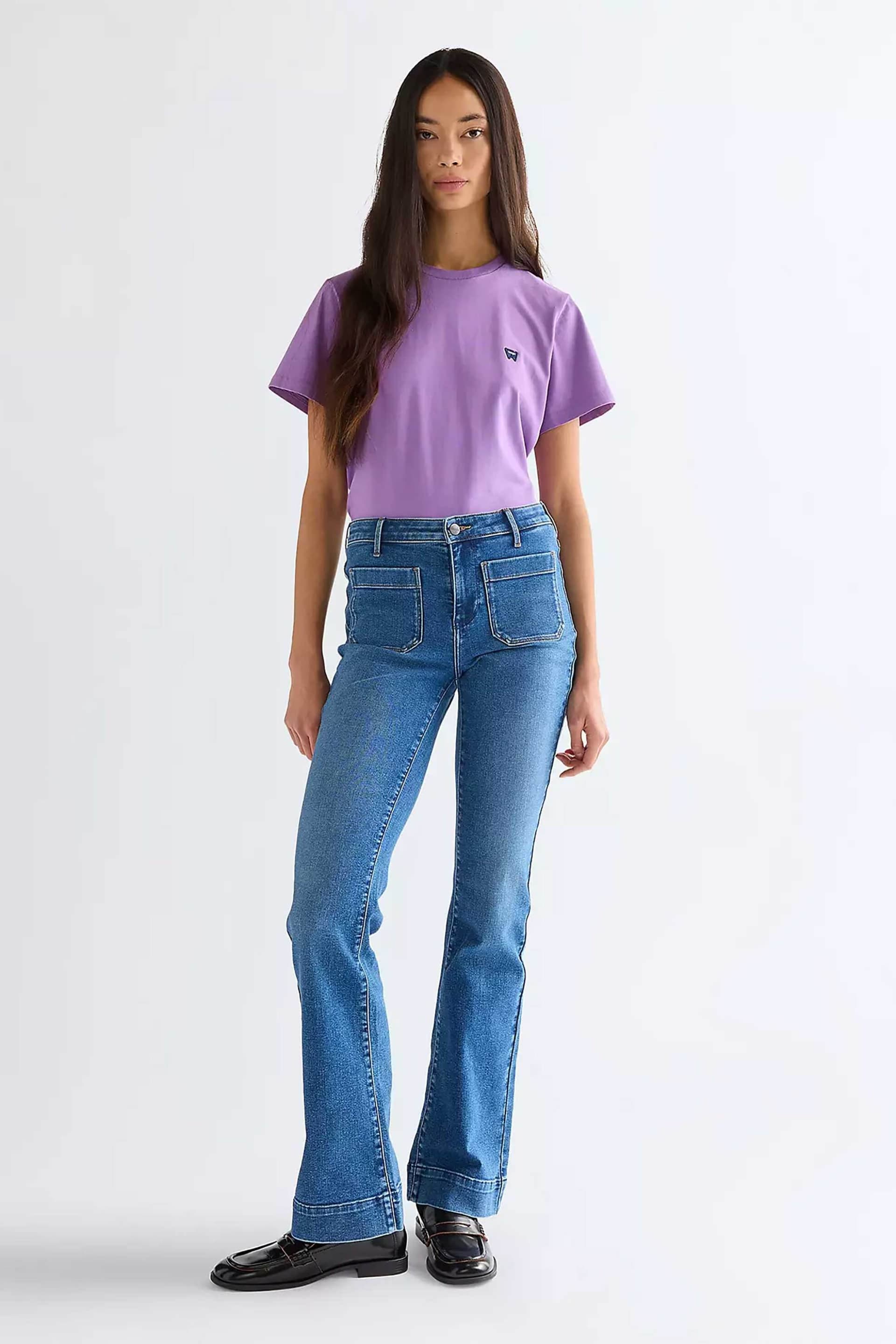 Wrangler® γυναικείο τζιν παντελόνι Flared Fit "Raven"