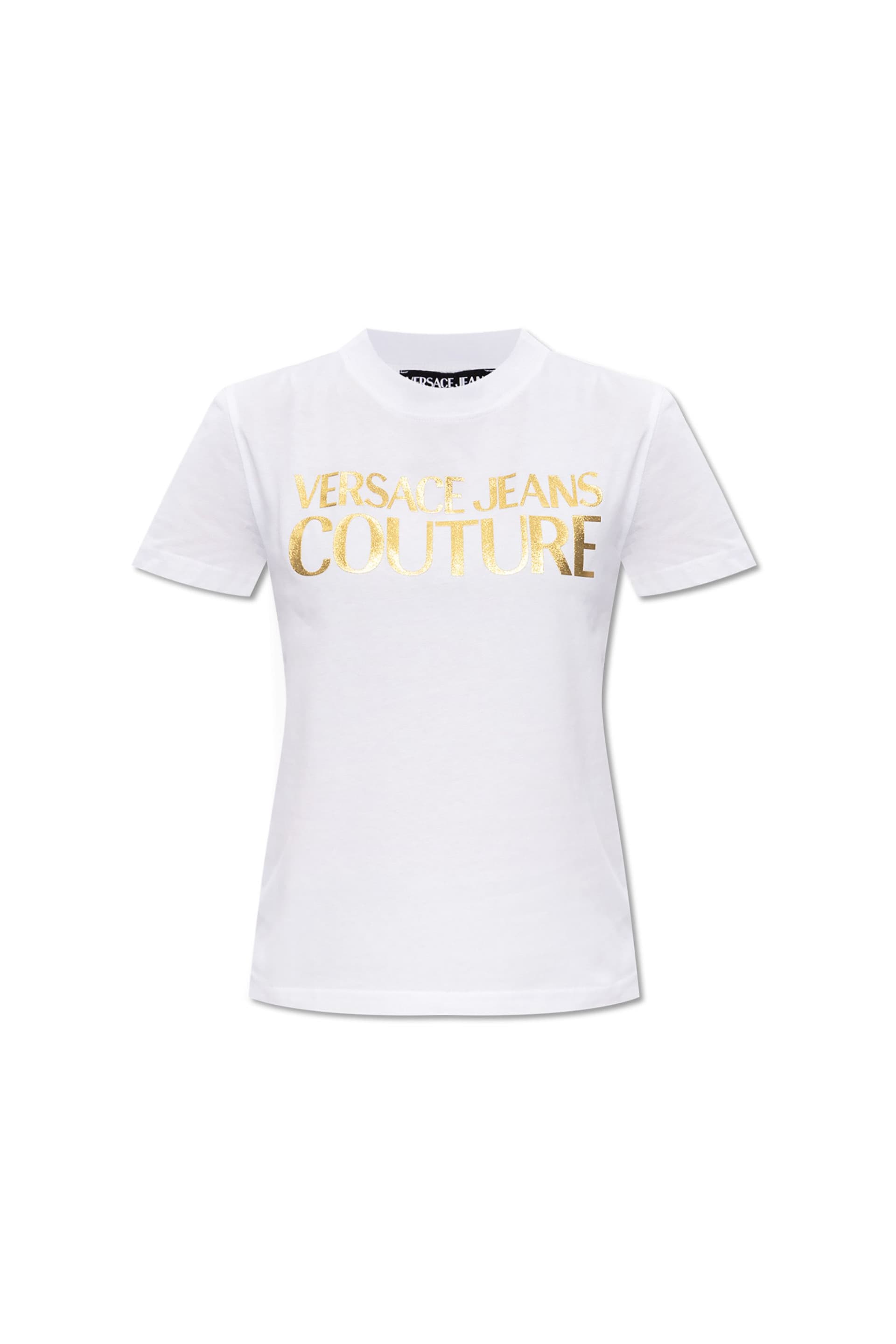 Versace Jeans Couture γυναικείο T-shirt μονόχρωμο βαμβακερό με contrast logo print | S