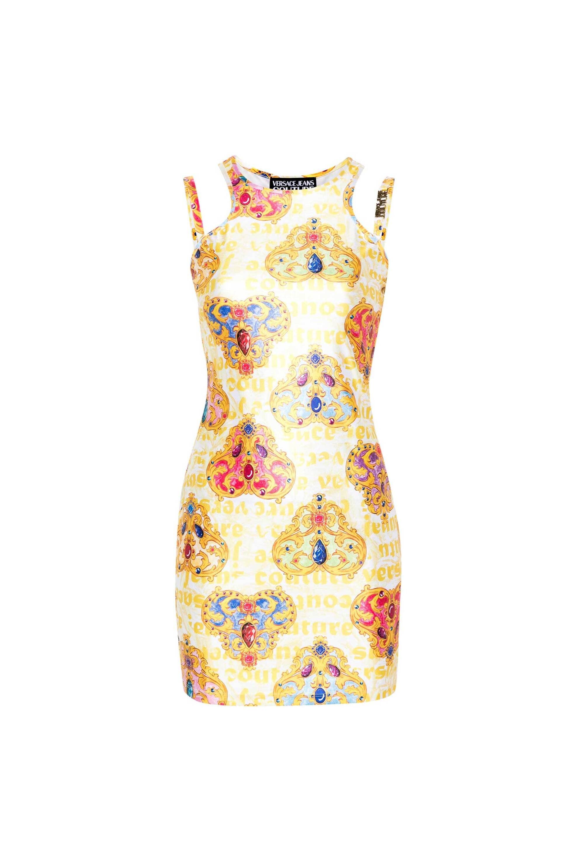 Versace Jeans Couture γυναικείο mini φόρεμα με all-over logo και heart couture print | M
