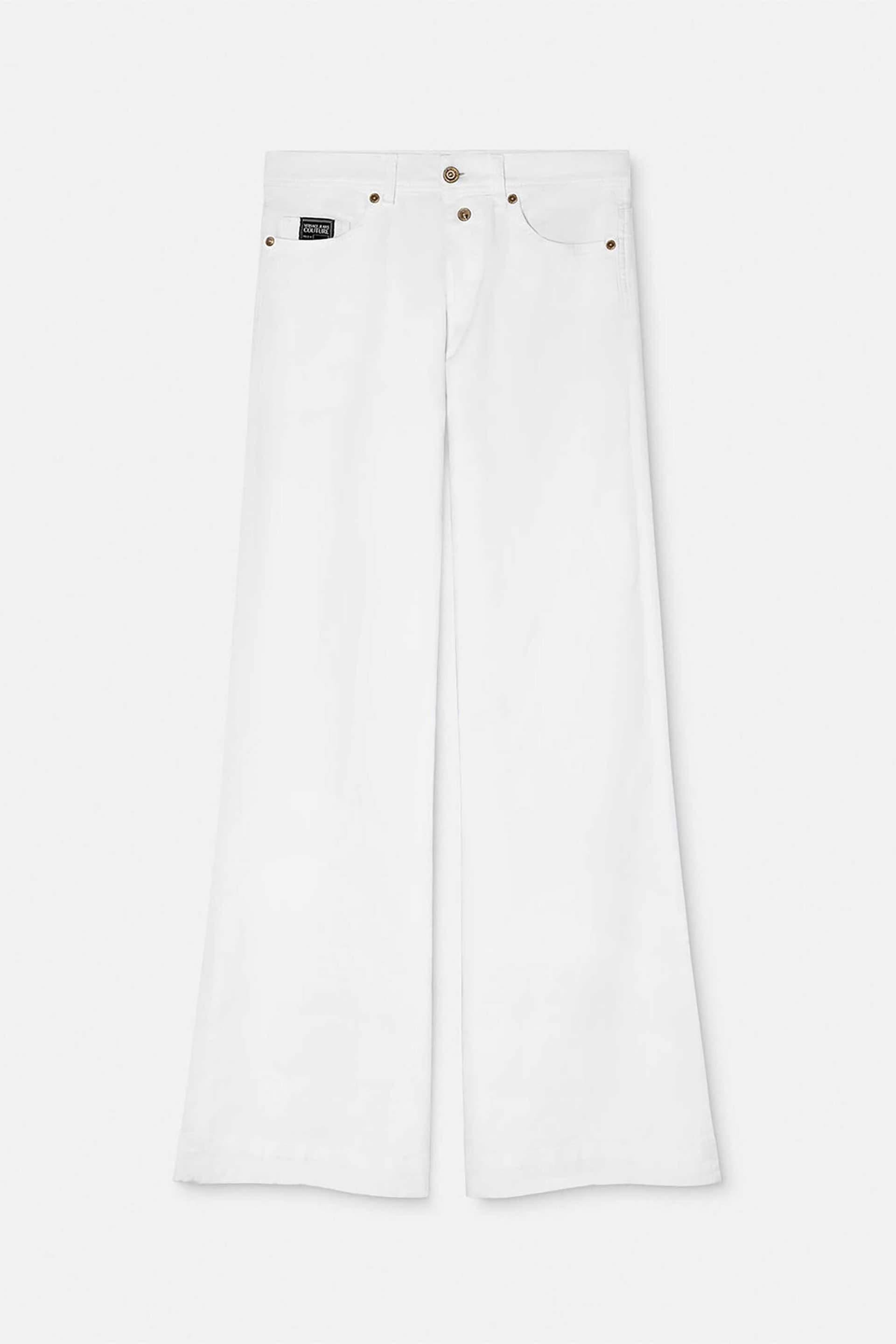 Versace Jeans Couture γυναικείο τζιν παντελόνι μονόχρωμο πεντάτσεπο με μεταλλικό λογότυπο πίσω | 26