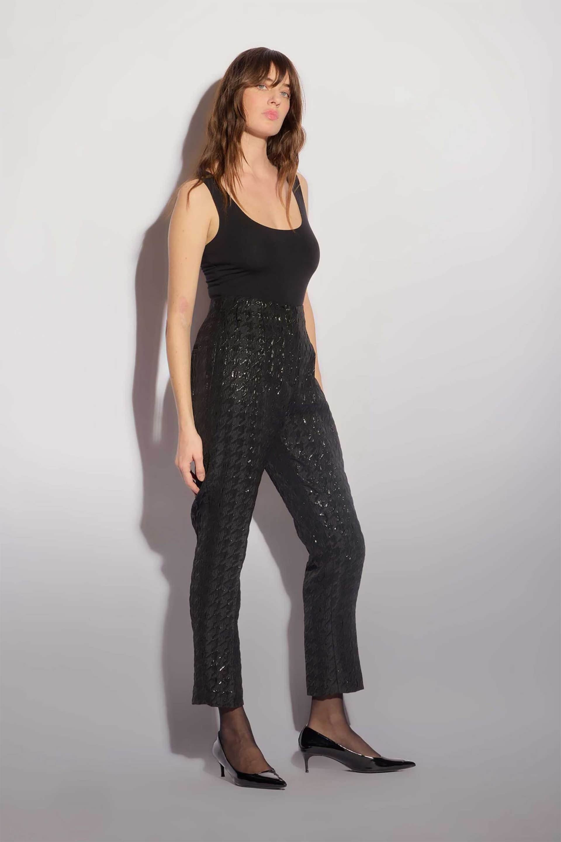 Kocca γυναικείο παντελόνι με σχέδιο pied de poule "Hyllyes" | 46