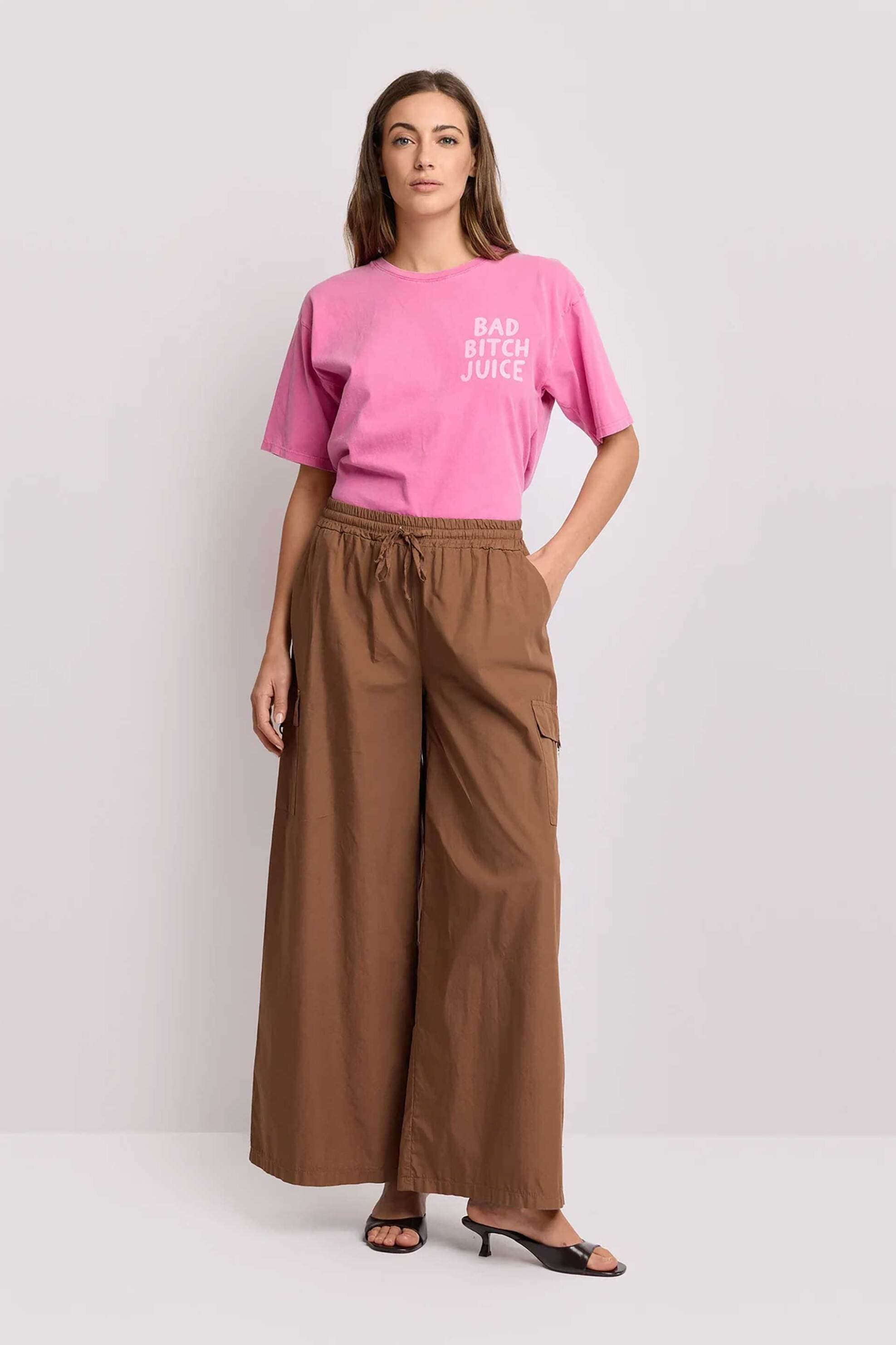 Kocca γυναικείο παντελόνι με ελαστική μέση και wide leg "Isaak"