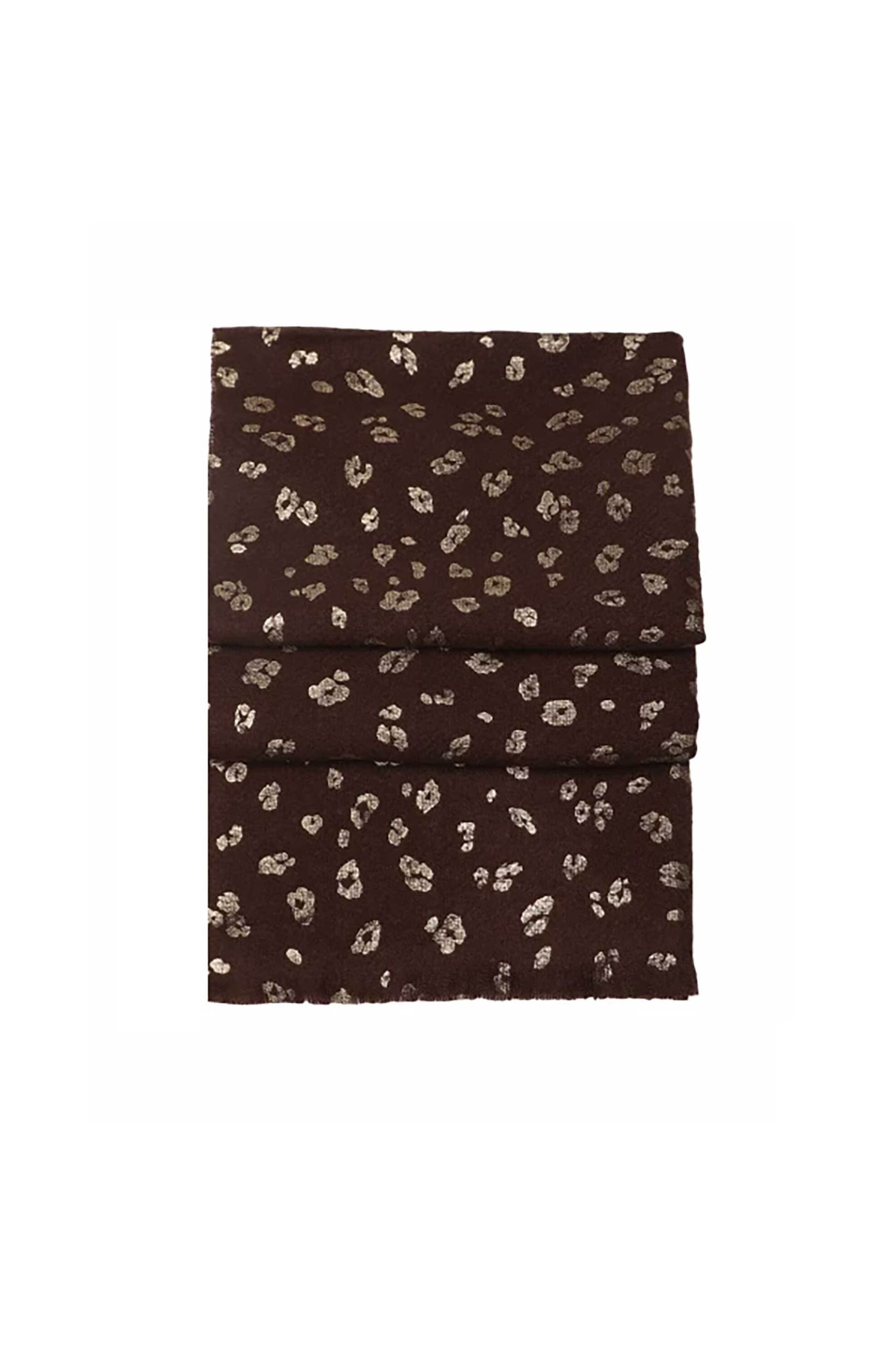 Folli Follie γυναικείο φουλάρι με σχέδιο σε χρυσές αποχρώσεις