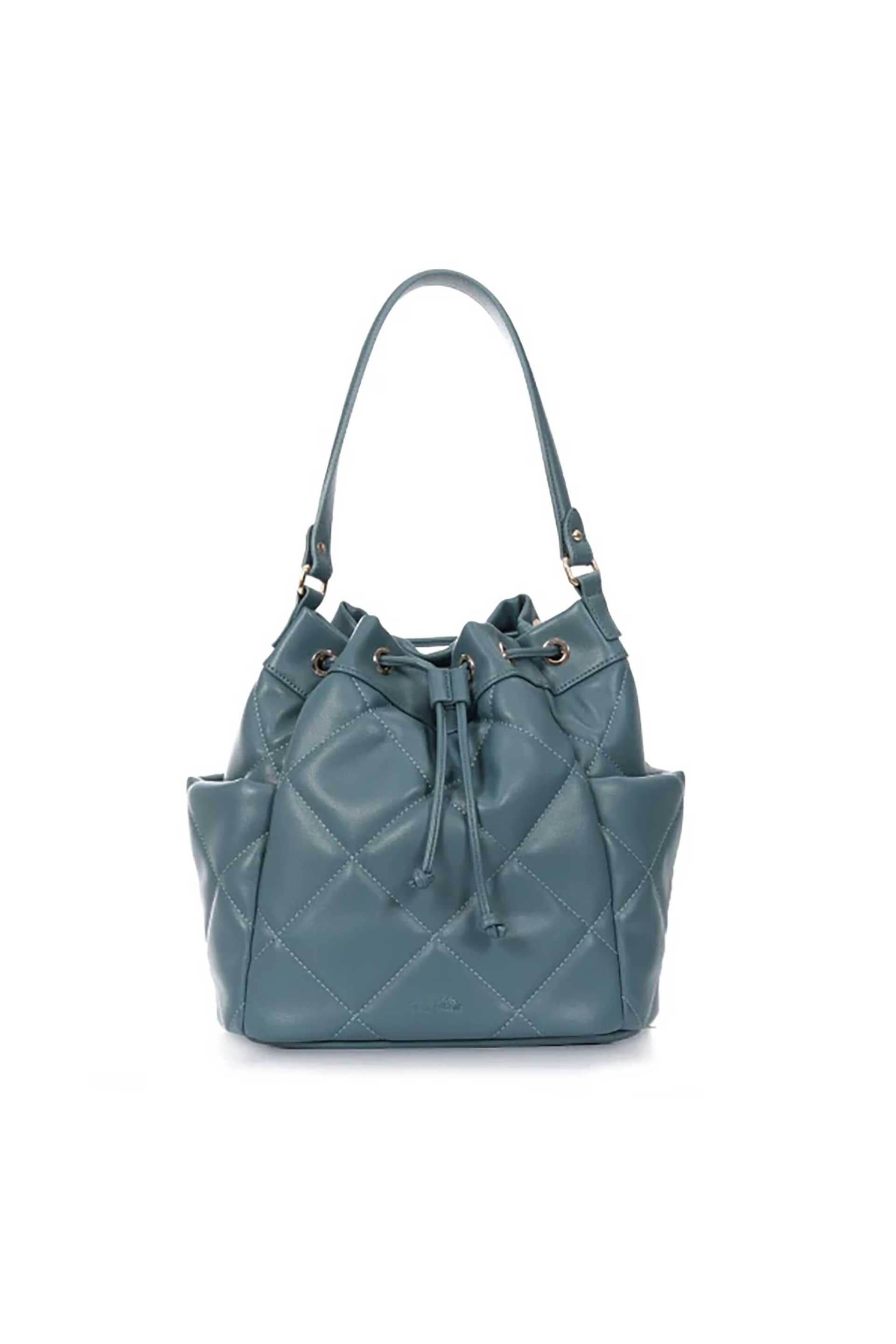 Folli Follie γυναικεία μεσαία καπιτονέ τσάντα ώμου/πουγκί "Hype me up"