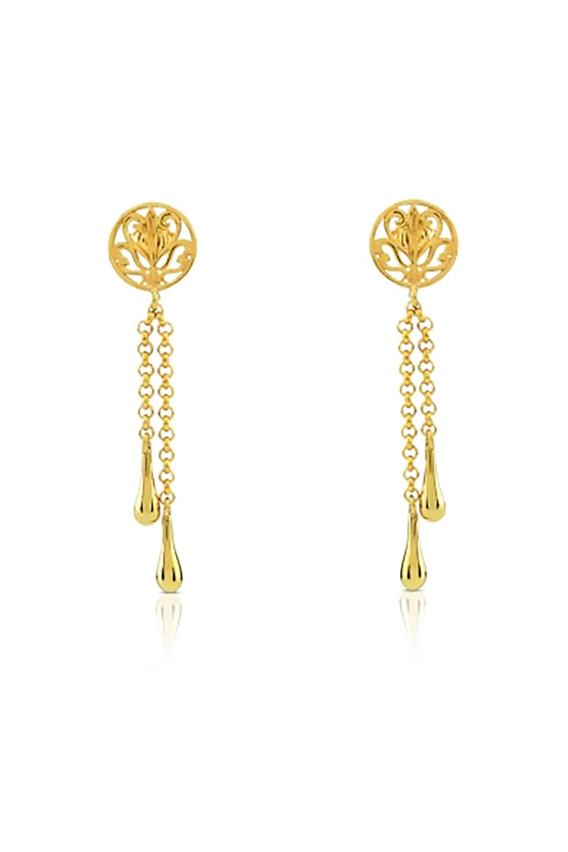 Folli Follie γυναικεία επίχρυσα κρεμαστά σκουλαρίκια "Kallos "