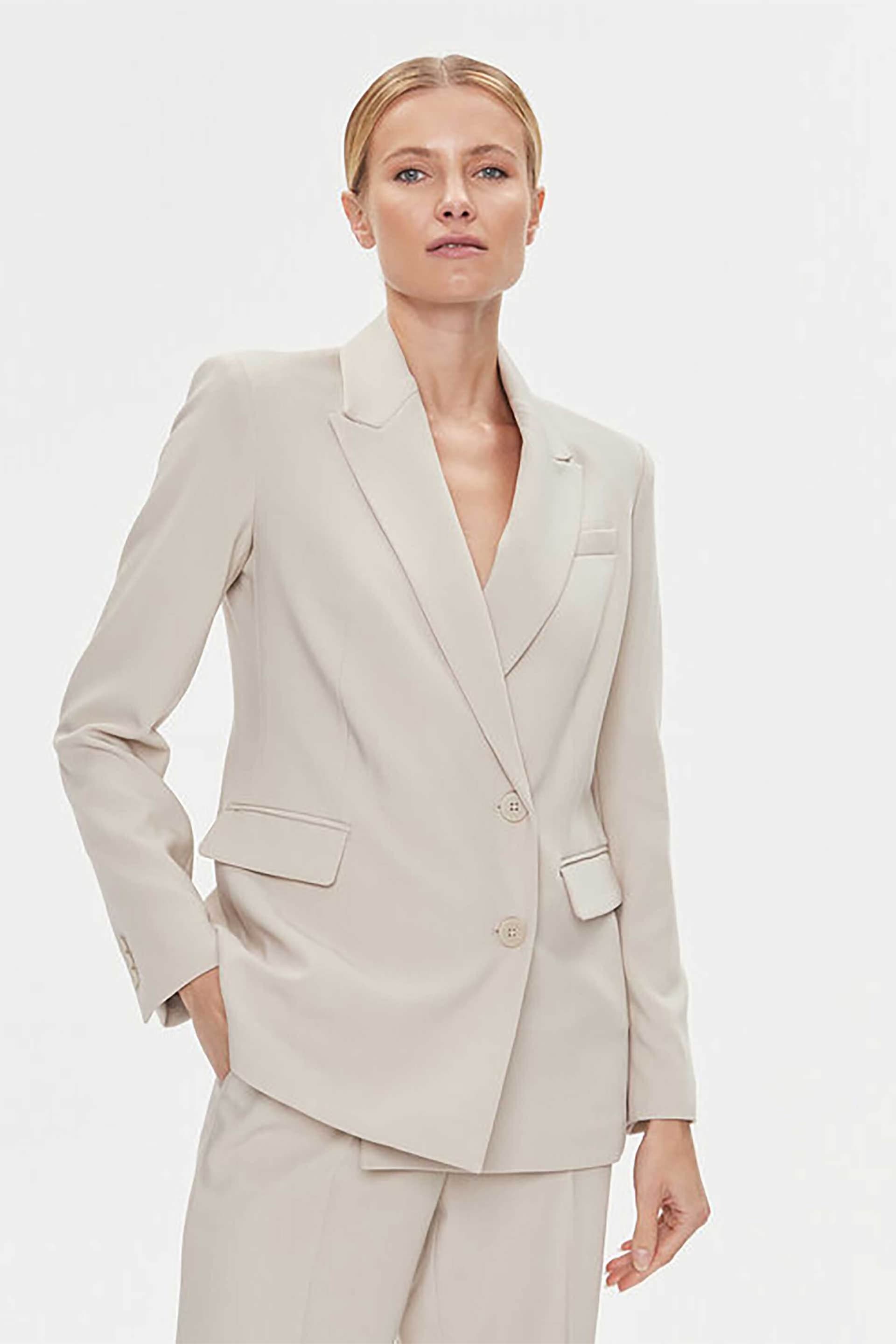 DKNY γυναικείο σακάκι μονόχρωμο με άνοιγμα στο πίσω μέρος